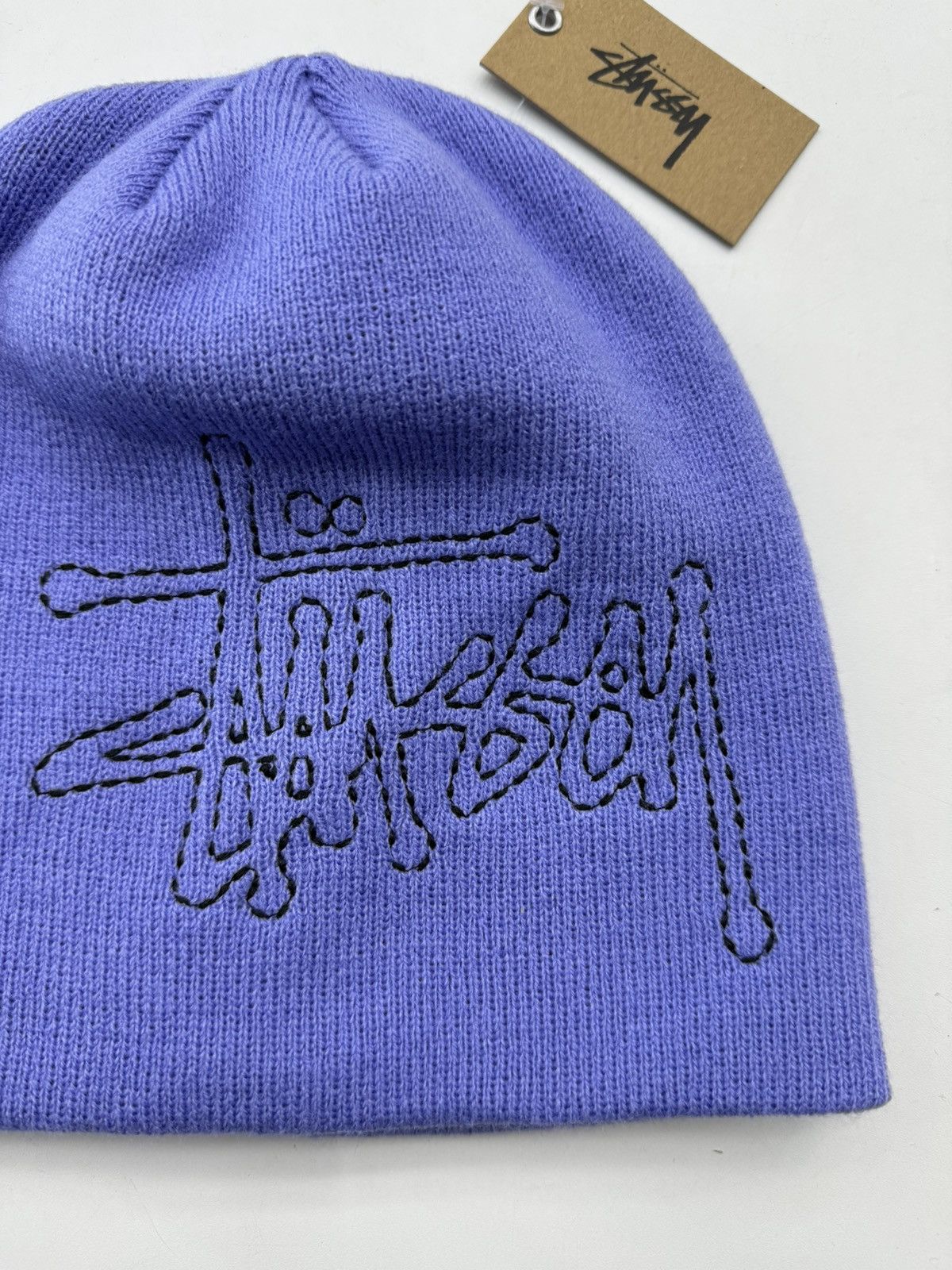 Stussy Stussy Stitch Logo Skullcap Beanie Lavender Size ONE SIZE - 1 Thumbnail