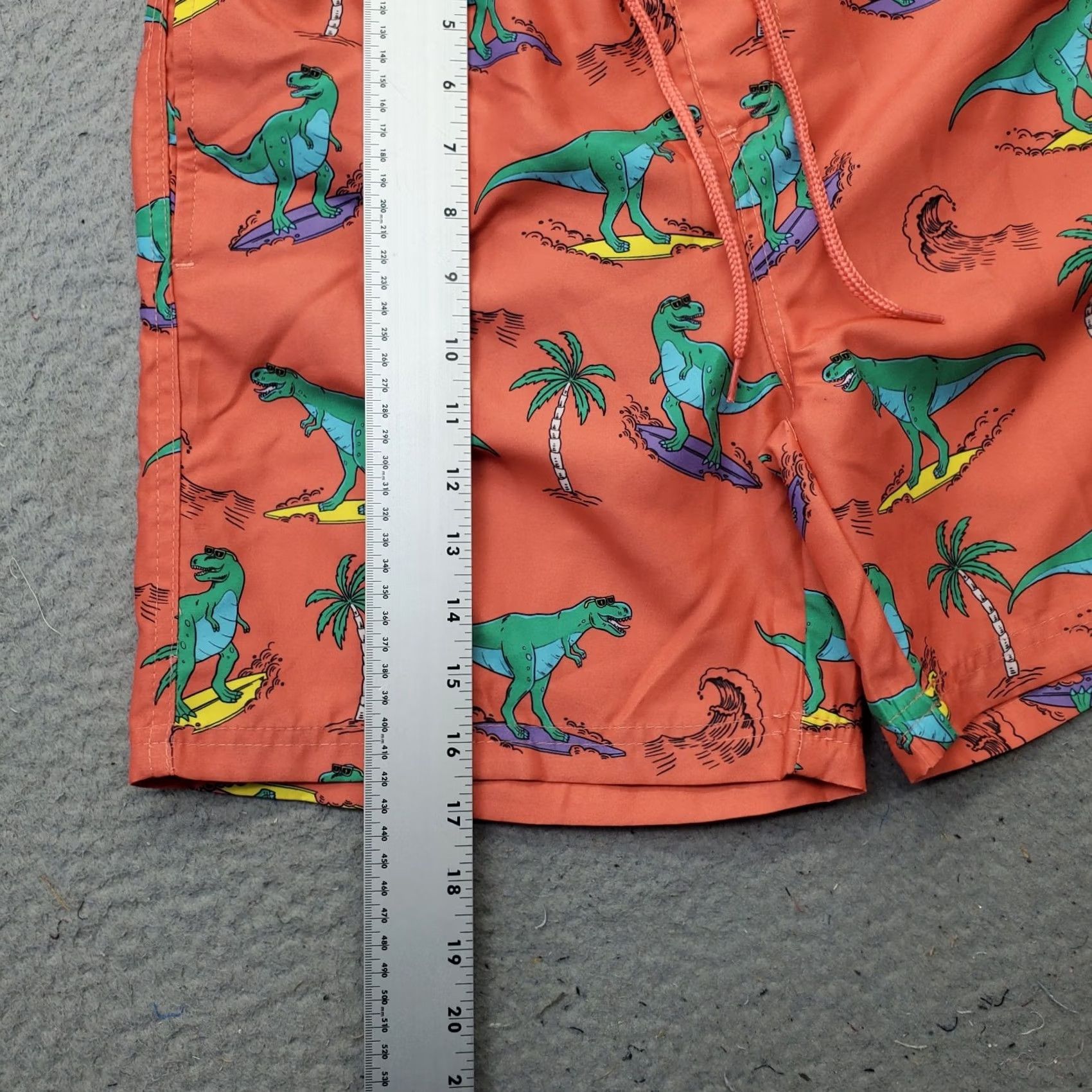 Burnside Burnside Mens Bottom S Mens Swim Trunk Shorts Dinosaur Print Stretch Drawstring Multicolor Size US 29 - 3 Thumbnail