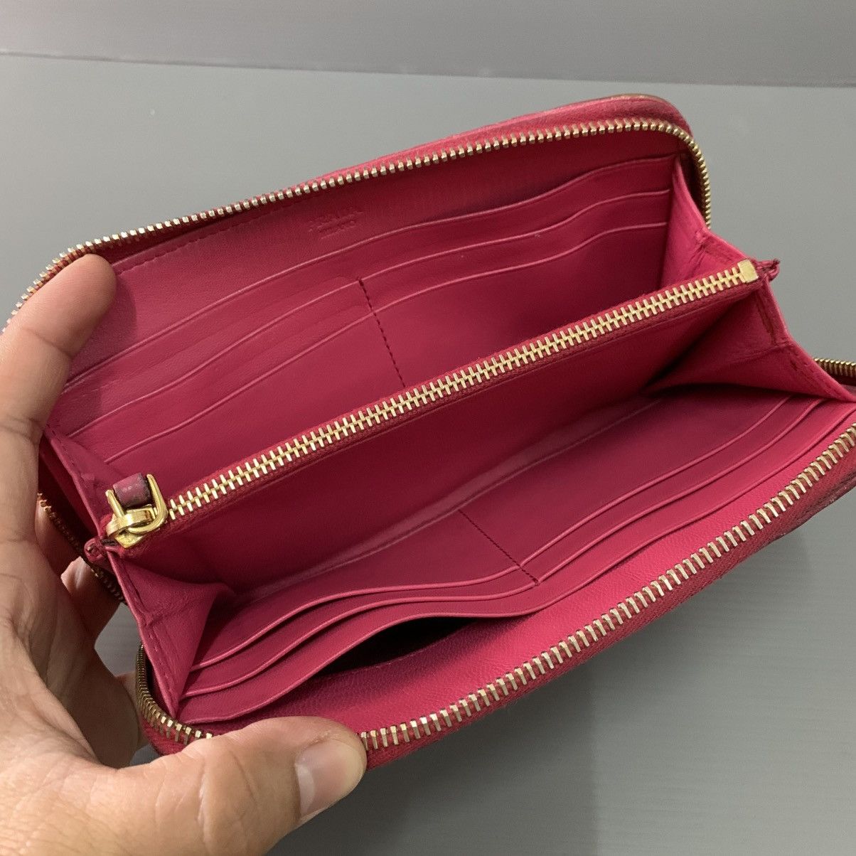 Prada Prada Pink Leather Wallet Size ONE SIZE - 7 Thumbnail