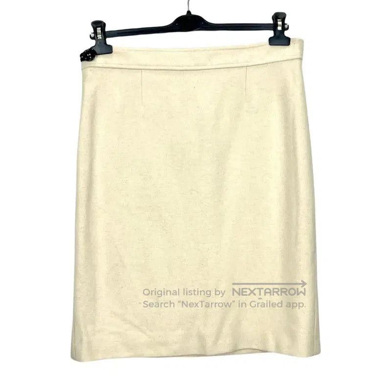 Yves Saint Laurent YSL Cream Cashmere A-Line Skirt . Size 39" - 4 Thumbnail