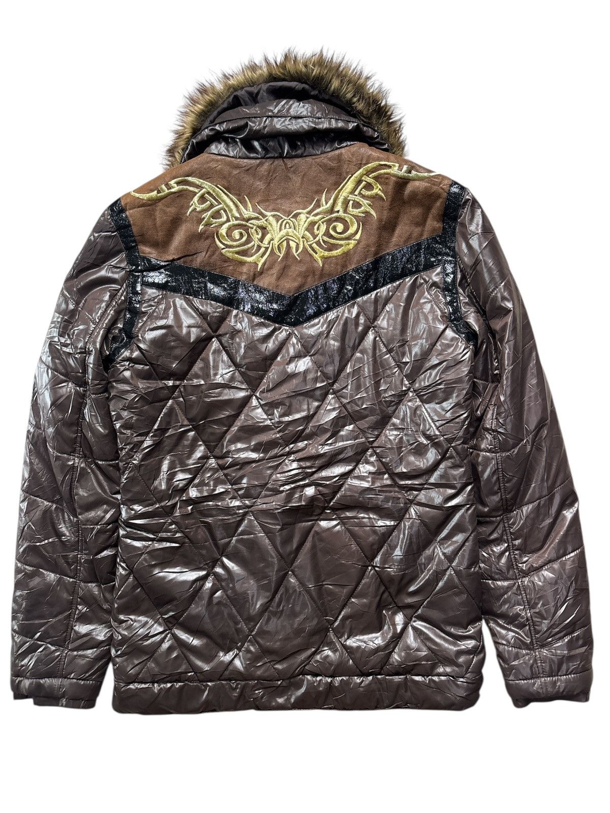 If Six Was Nine Tribal Fur Collar Quilted Jacket Size US M / EU 48-50 / 2 - 2 Thumbnail