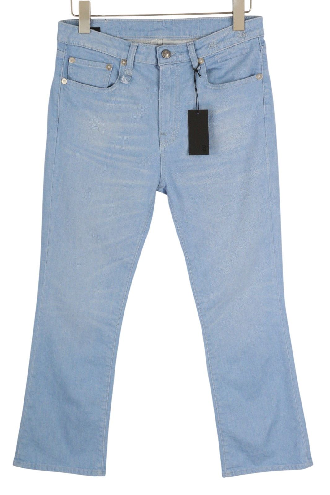R13 KICK 29 Ankle Length Cropped Washed Baby Blue 84459 Size 29" - 2 Thumbnail
