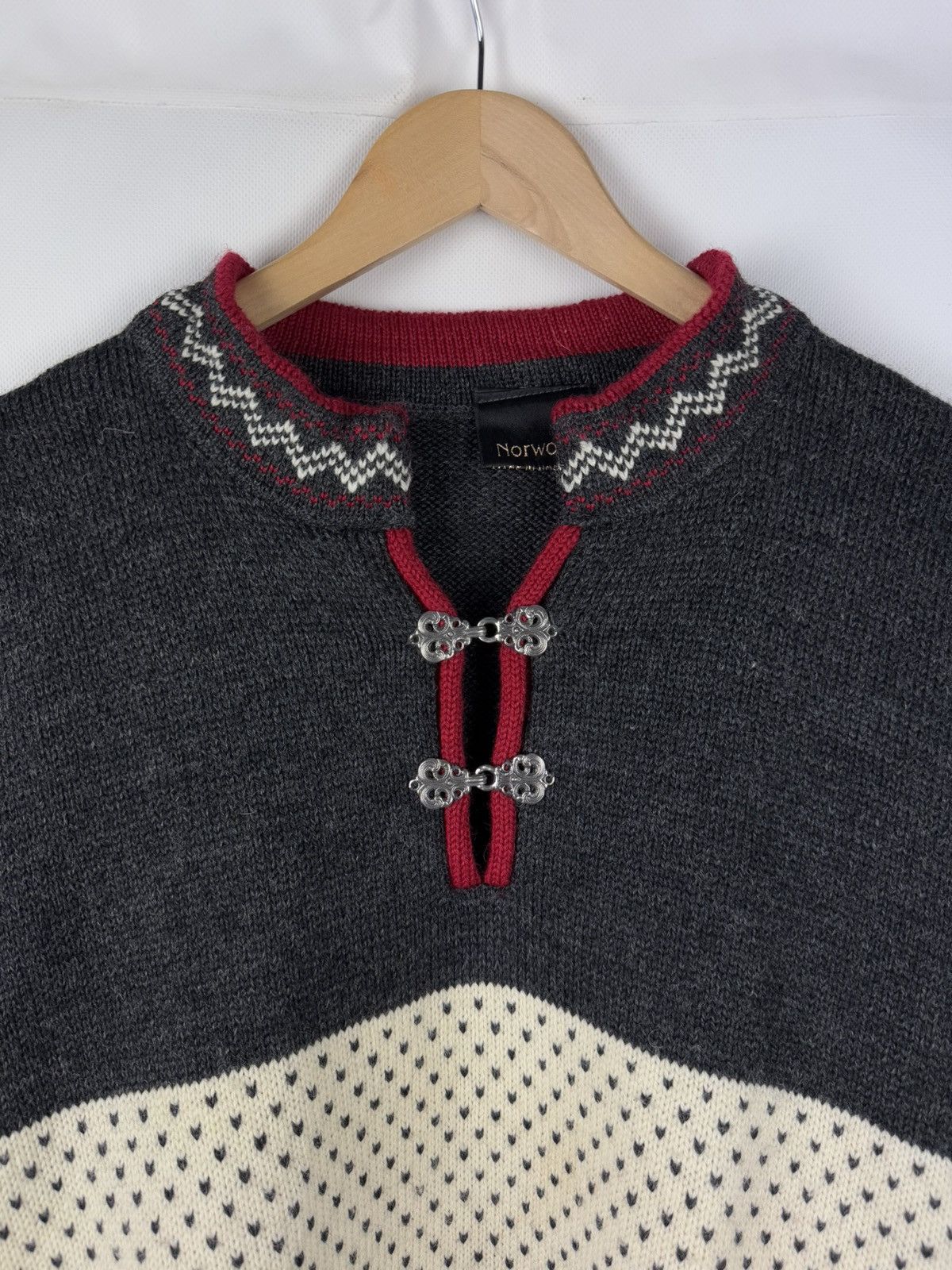 Norwool Norwool Men’s Vintage Knitted Wool Nordic Sweater Pullover Size US L / EU 52-54 / 3 - 8 Thumbnail