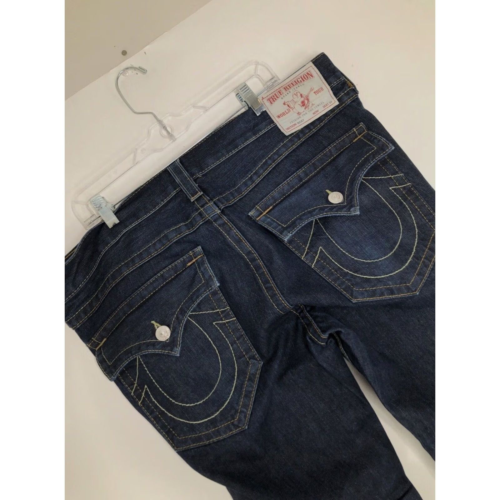 True Religion TRUE RELIGION Ricky Jeans Mens 38x34 Blue - EXCELLENT World Tour Inseam 34 Comfort Fit Mens Boys Girls Size US 38 / EU 54 - 3 Thumbnail