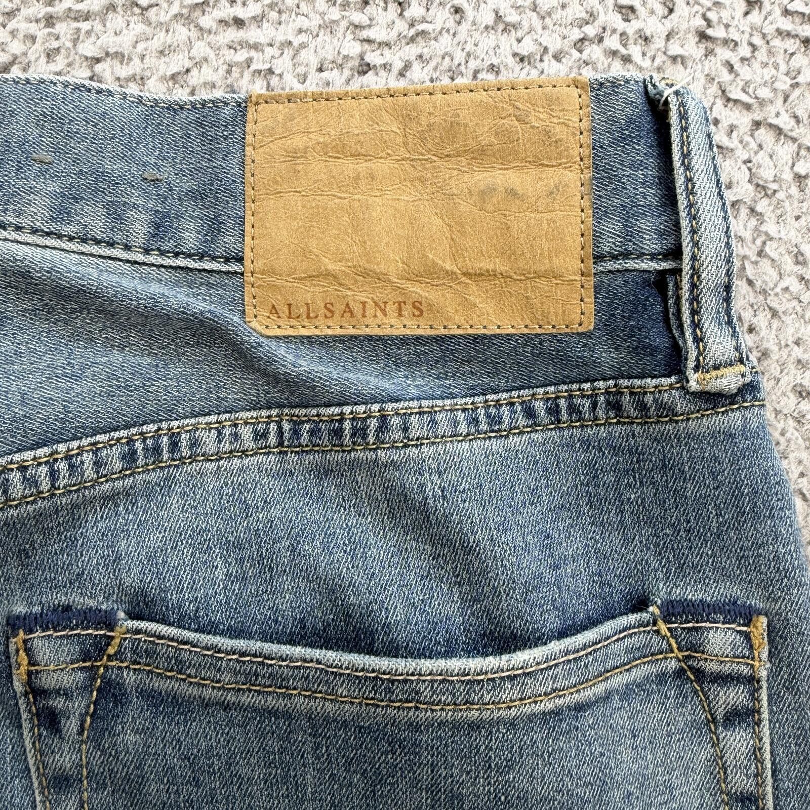 Allsaints AllSaints Cigarette Jeans Light Wash Slim Straight 30x32 Size US 30 / EU 46 - 6 Thumbnail