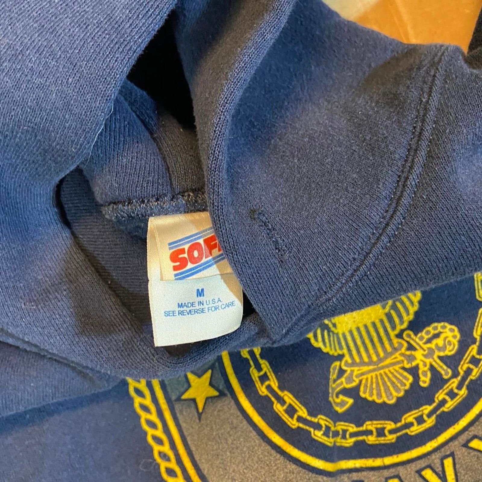 Hanes 90s navy pullover hoodie usa Size US M / EU 48-50 / 2 - 3 Thumbnail