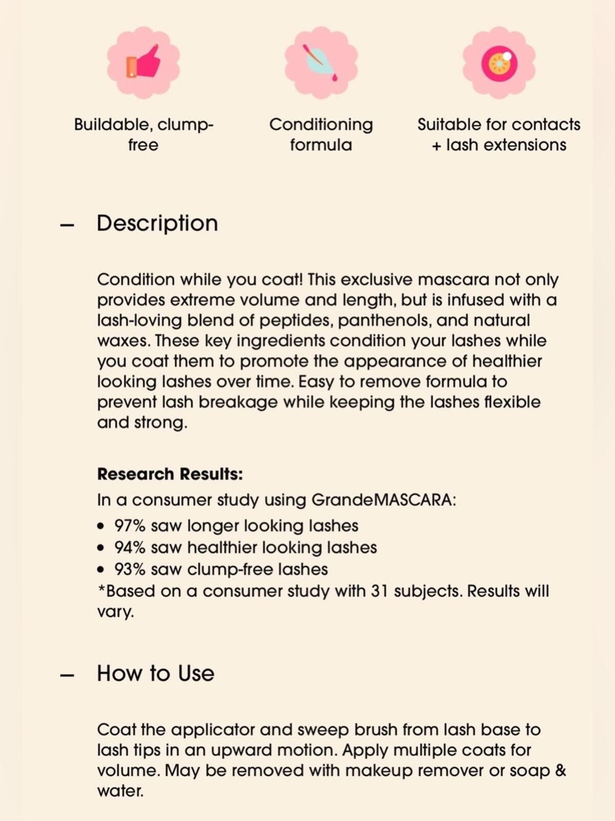Other Grande Cosmetics / Peptide Conditioning Mascara / Black Size ONE SIZE - 10 Thumbnail