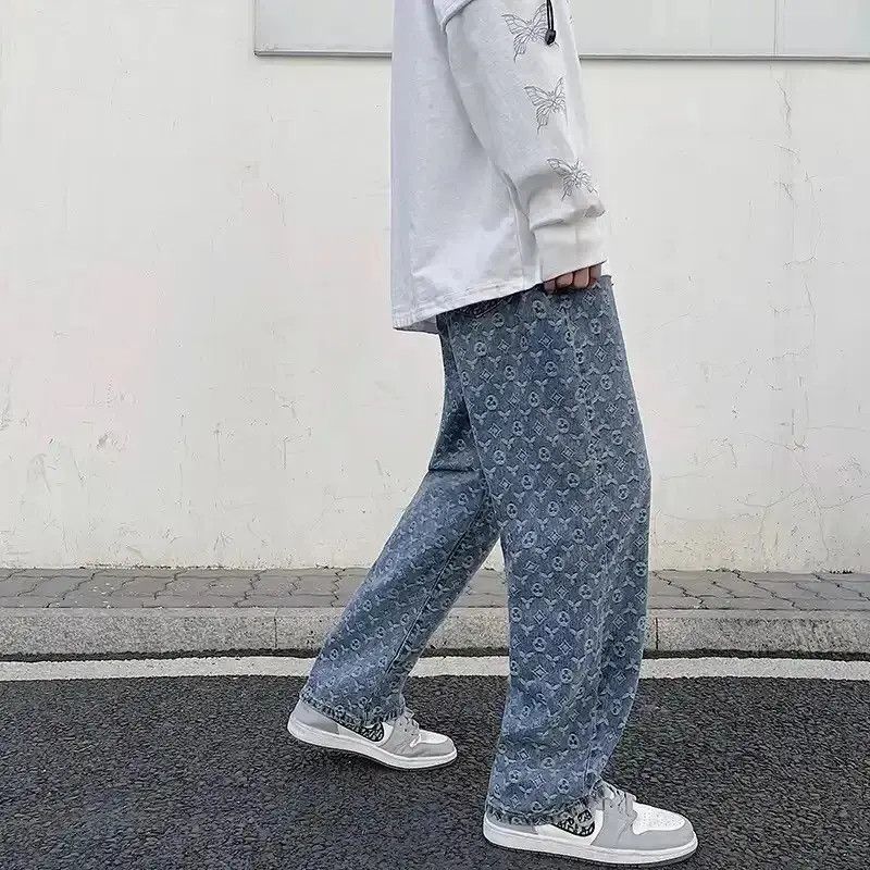 Japanese Brand Printed loose straight leg jeans Size US 32 / EU 48 - 3 Thumbnail
