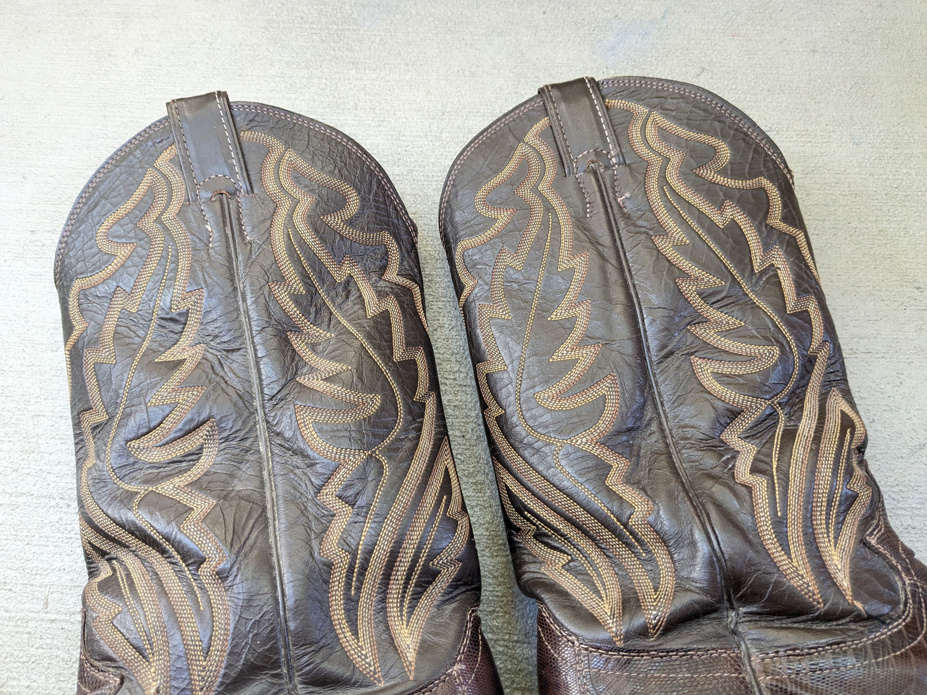 Vintage Justin Lizard Cowboy Boots Brown 9 D Leather USA Size US 9 / EU 42 - 13 Thumbnail