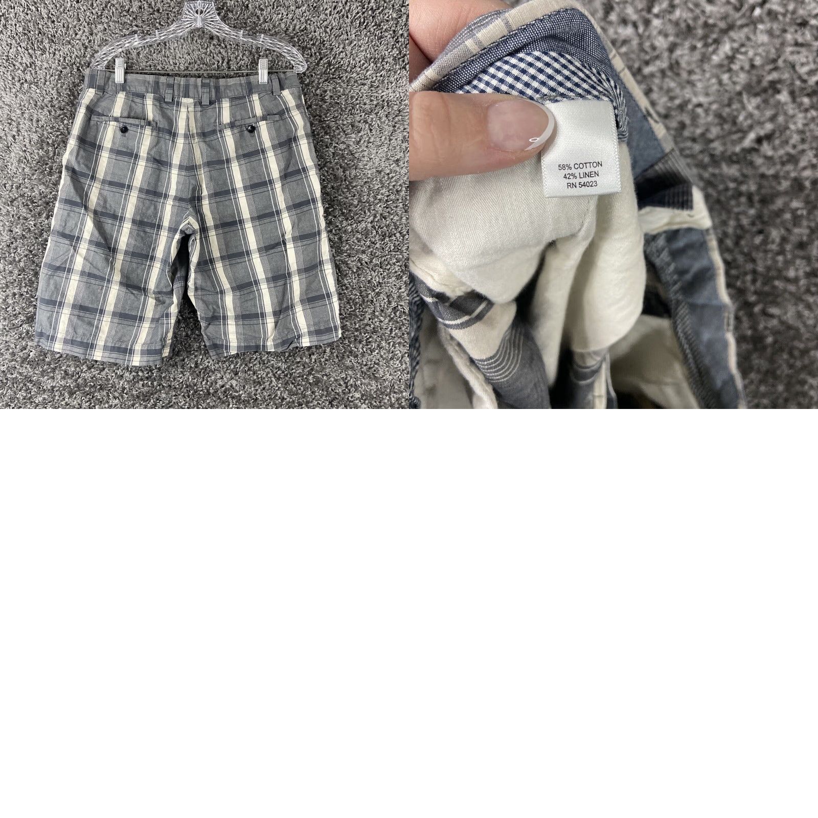 Banana Republic Banana Republic Gray Plaid Shorts Men’s 32, Chino, Regular, Men, Gray Plaid Shorts, Banana Republic Men 32 Size US 32 / EU 48 - 8 Thumbnail