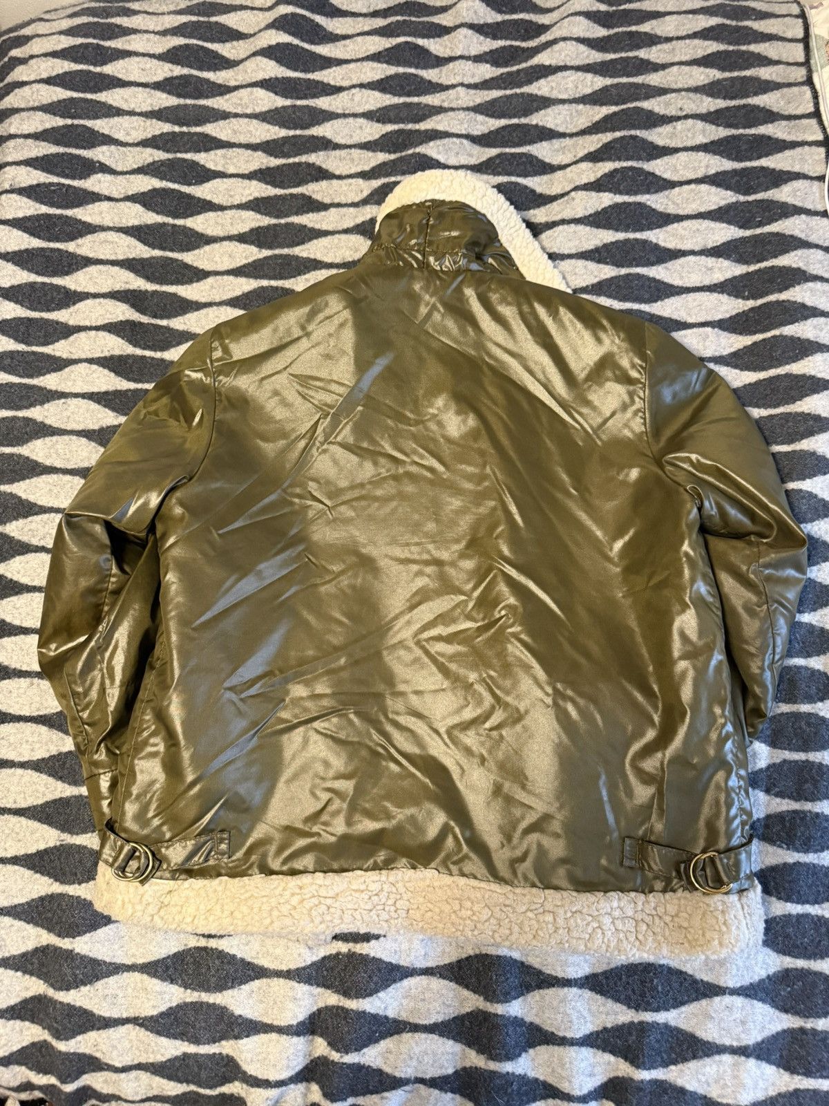 Vintage Towncraft Green shearling bomber n1 Size US M / EU 48-50 / 2 - 2 Thumbnail