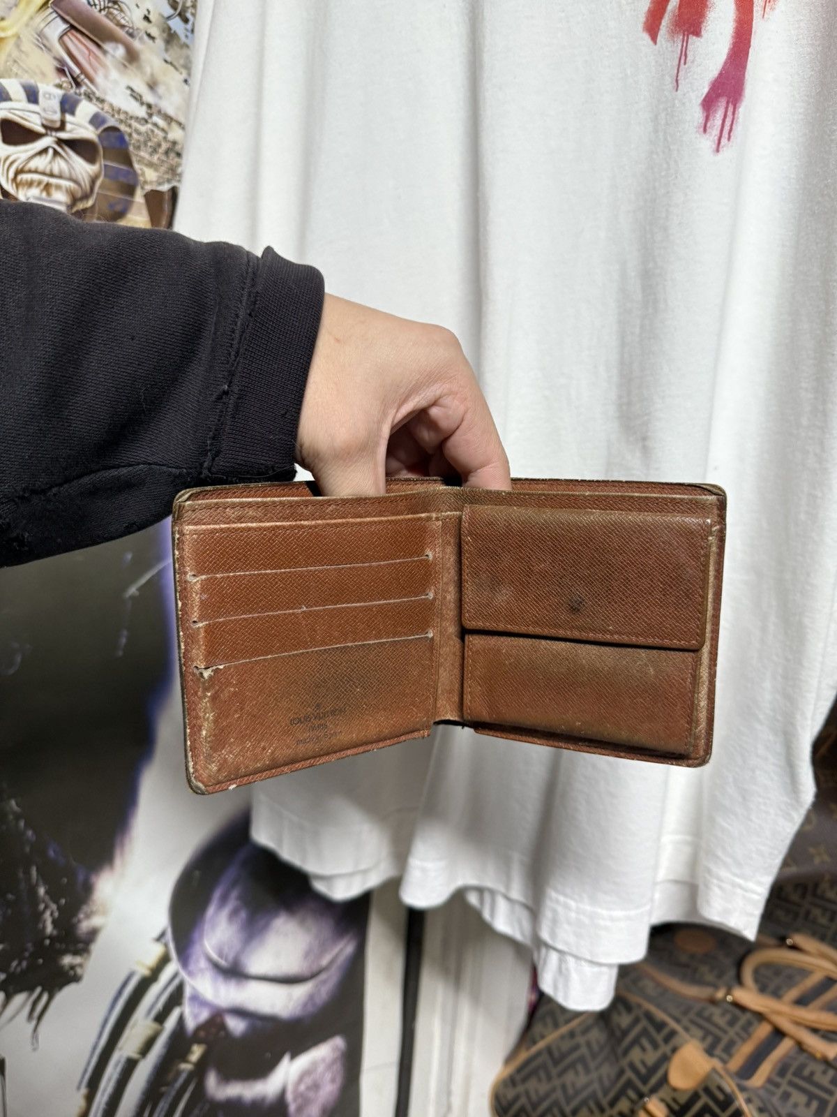 Louis Vuitton Louis Vuitton Monogram Brown Leather Bifold Wallet Preowned Size ONE SIZE - 4 Thumbnail