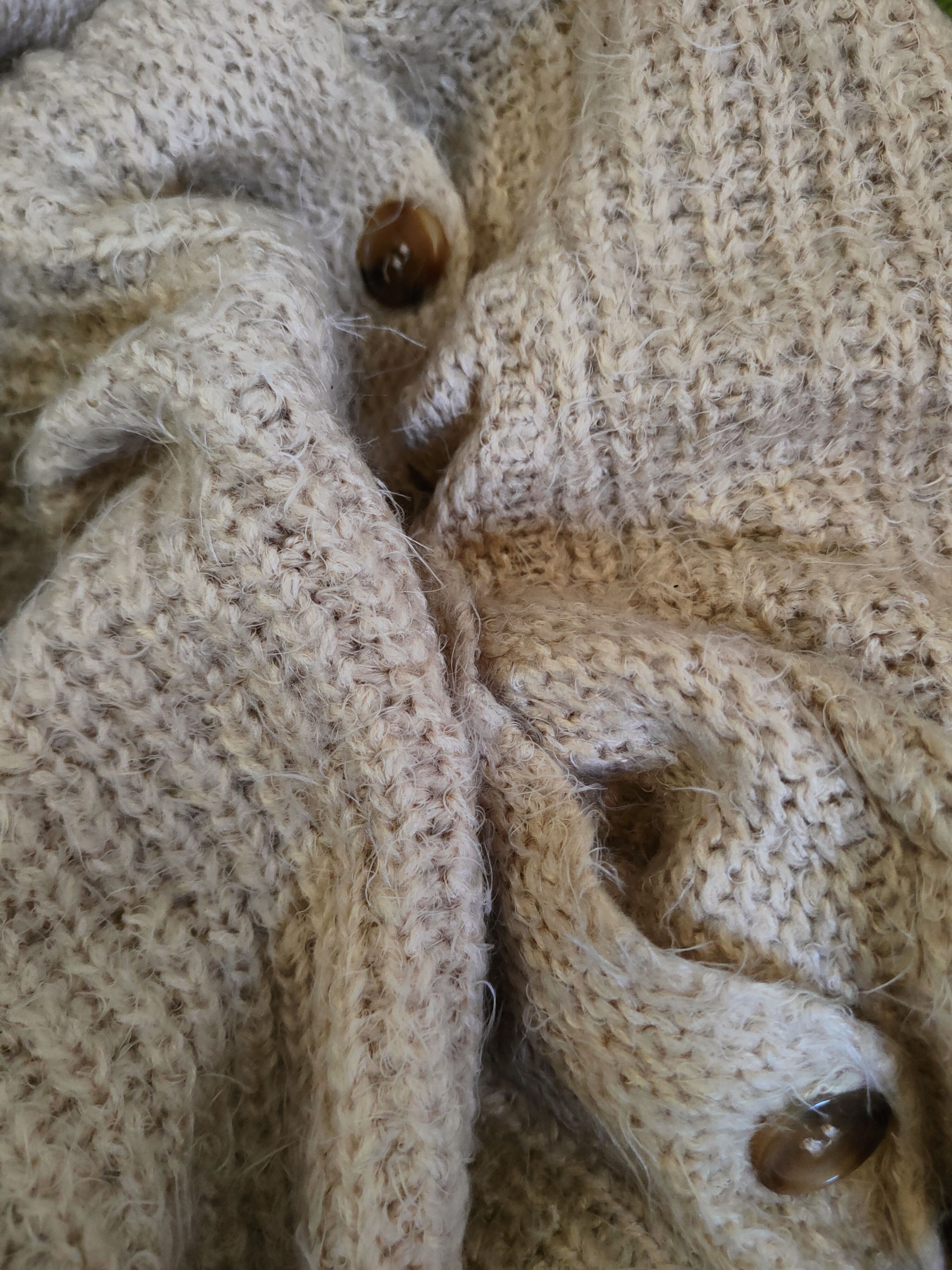 Forever 21 DL Forever 21 Beige Fur Mohair Knitwear Cardigan #46-991 Size S / US 4 / IT 40 - 10 Thumbnail