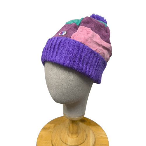 Champion 🧊 Champion center logo multicolor patchwork beanie hat Size ONE SIZE - 1 Thumbnail