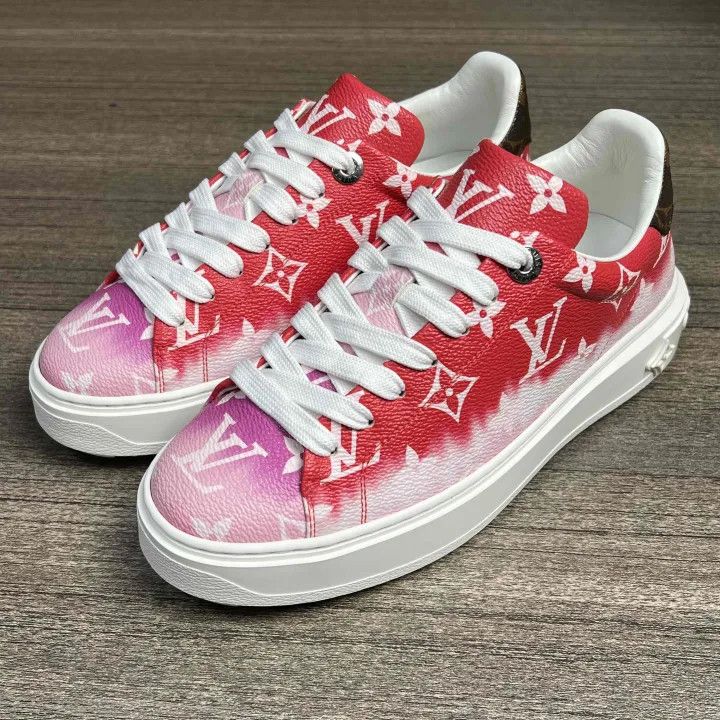Louis Vuitton Louis Vuitton Red and White Casual Sneakers 0079 Size US 6 / IT 36 - 1 Thumbnail