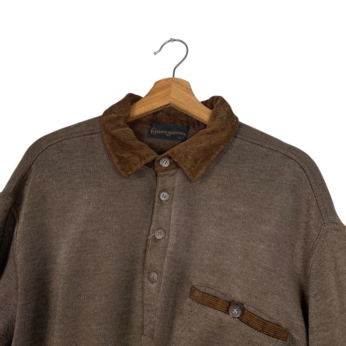 Gianni Valentino GIANNI VALENTINO Half Button Polo Sweatshirt #1945-C85 Size US L / EU 52-54 / 3 - 9 Thumbnail