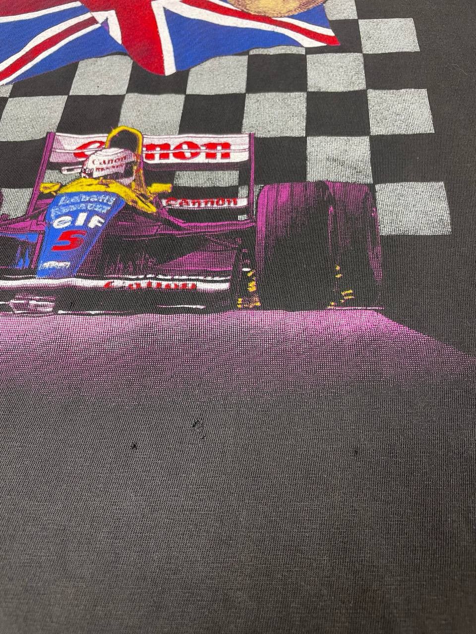 Formula 1 Vintage 90s Nigel Mansell F1 Canon British Racing T Shirt Size US XL / EU 56 / 4 - 5 Thumbnail