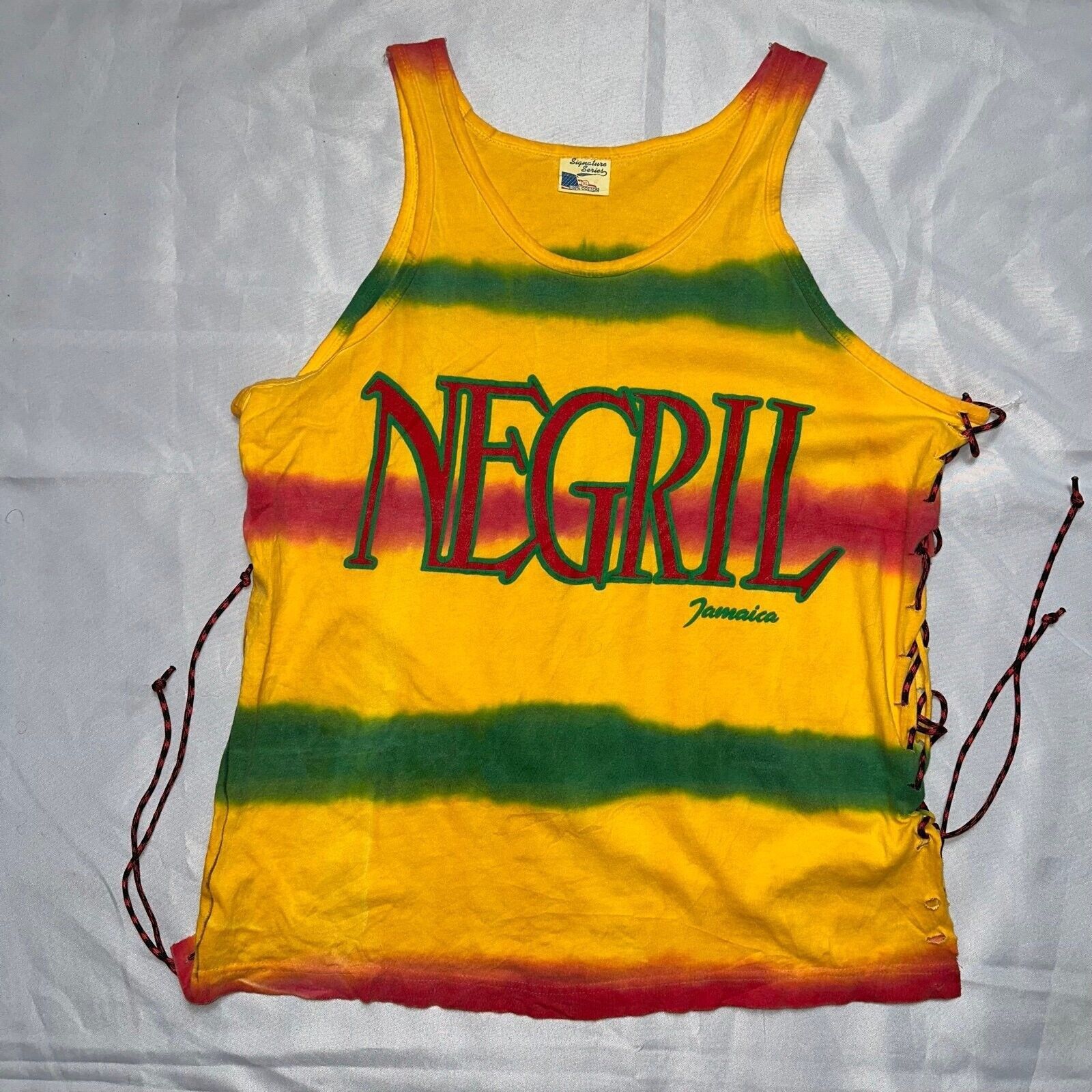 Vintage 90s Vintage Negril Jamaica Tank Top Muscle Tank Beach Worko Size US XL / EU 56 / 4 - 2 Thumbnail