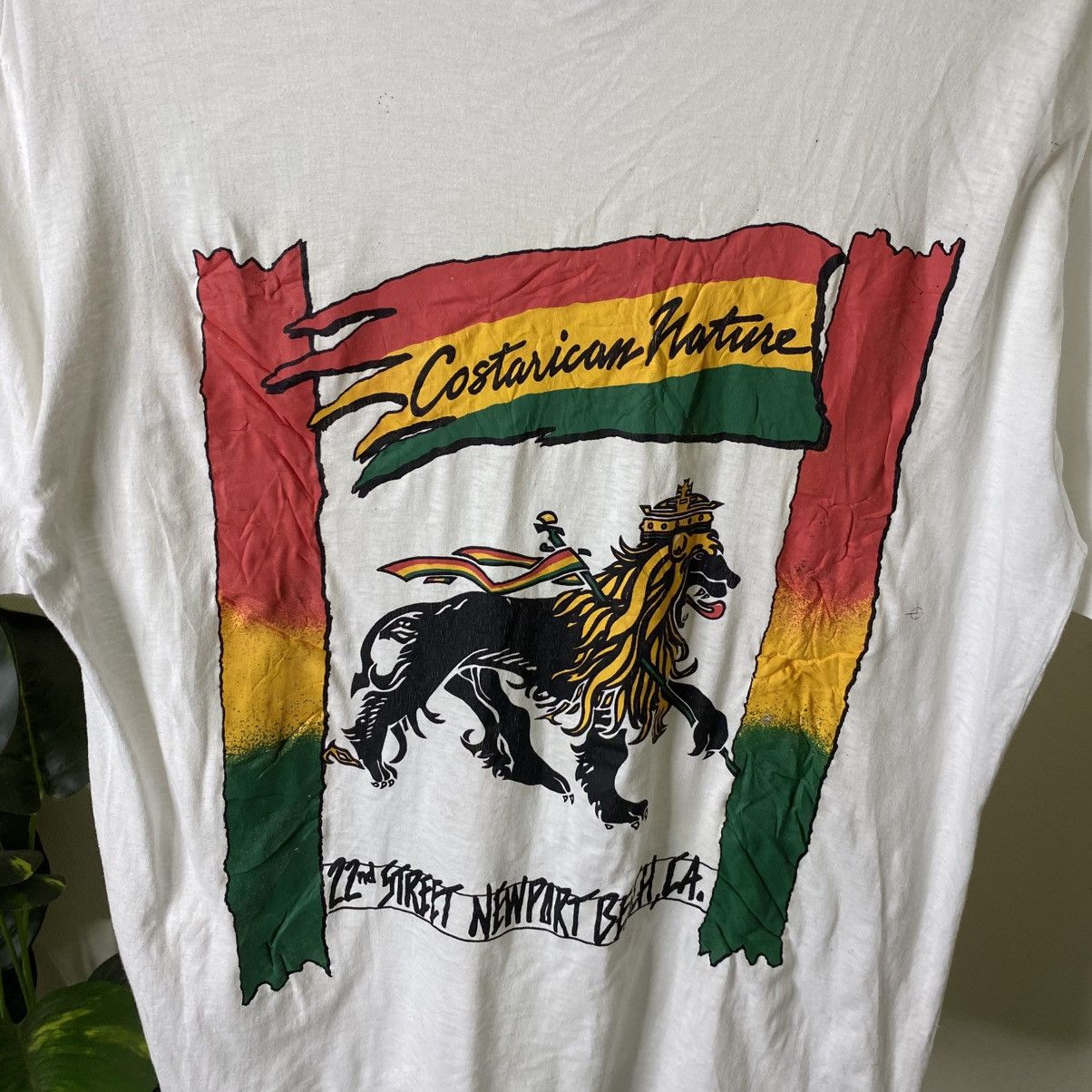 Vintage 1990s Costarican Nature Rastafari Bob Marley Reggae T Shirt Size US M / EU 48-50 / 2 - 2 Thumbnail