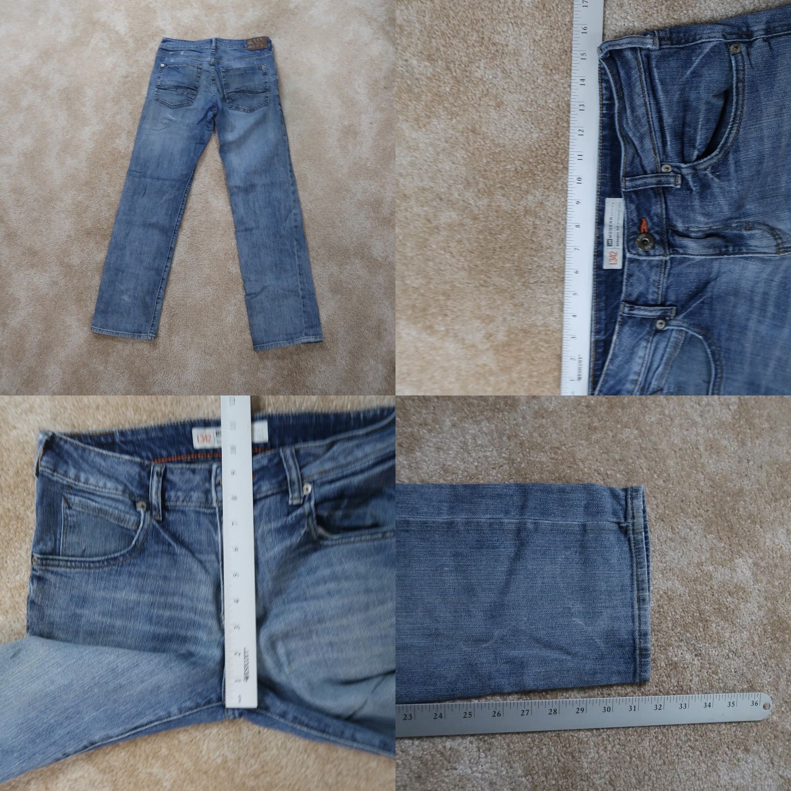 Lee Lee Premium Select Jeans 31x32 Blue Denim Straight Mens 5-Pocket Stretch Raw Distressed N/A Size US 31 - 8 Thumbnail
