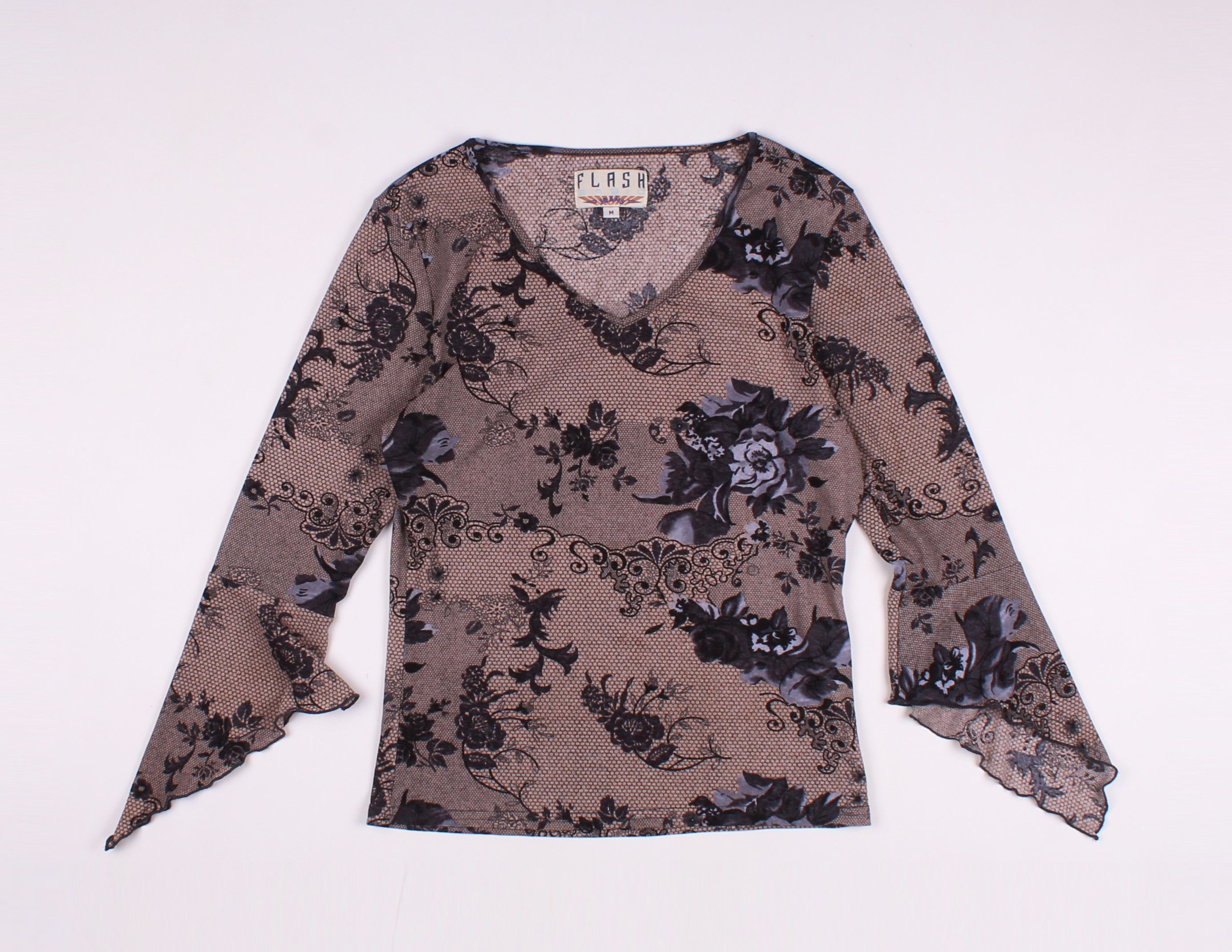 Other Vintage Flash Y2K V-Neck Mesh Blouse Size M / US 6-8 / IT 42-44 - 4 Thumbnail