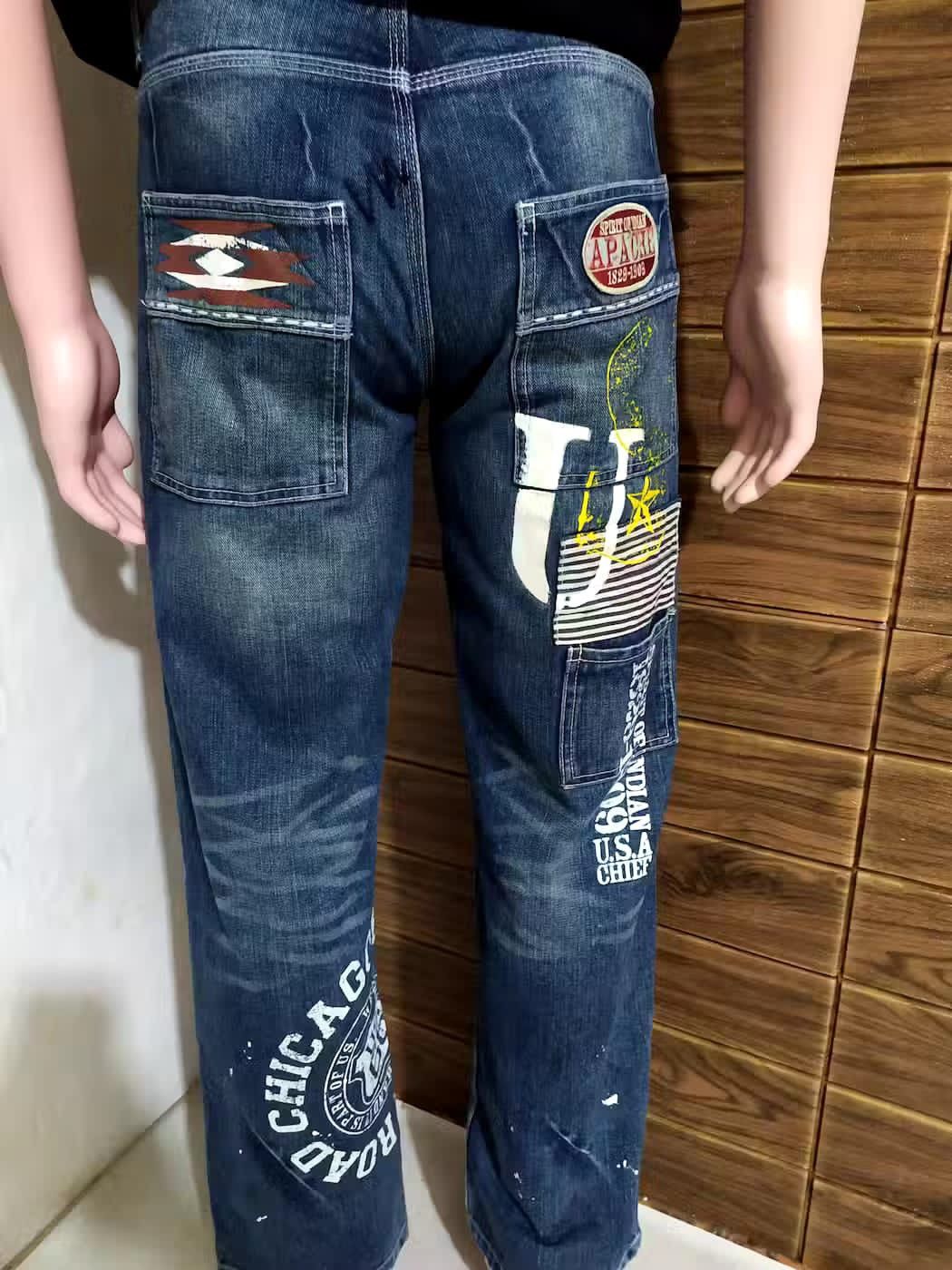 Other Japanese Double Knee Denim Patchwork Distressed Painter Size US 31 - 5 Thumbnail