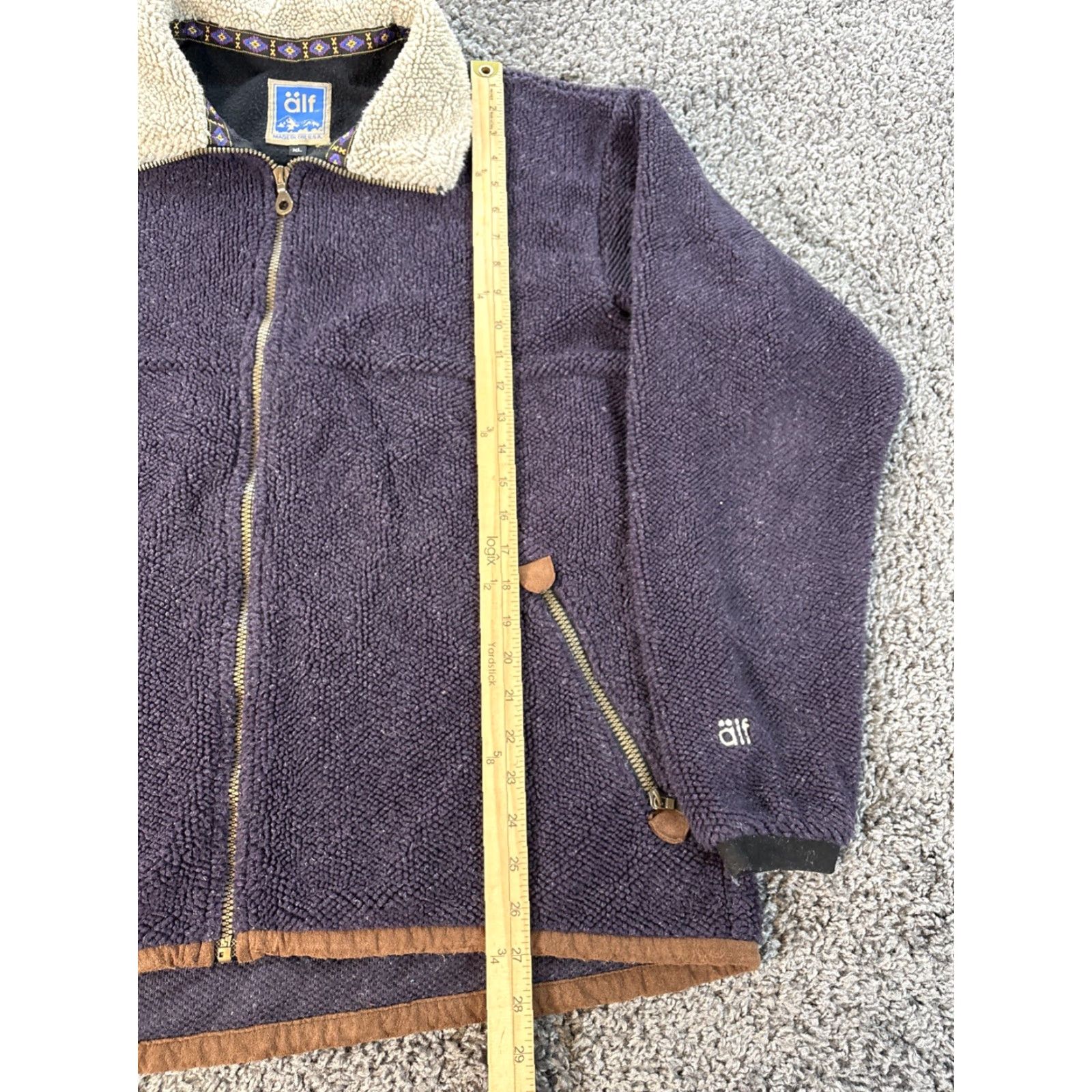 Vintage VINTAGE Kuhl ALF Sherpa Deep Pile Zip Jacket USA Mens XL Purple Aztec 90s Outdoor Hiking Tropical? Size US XL / EU 56 / 4 - 2 Thumbnail