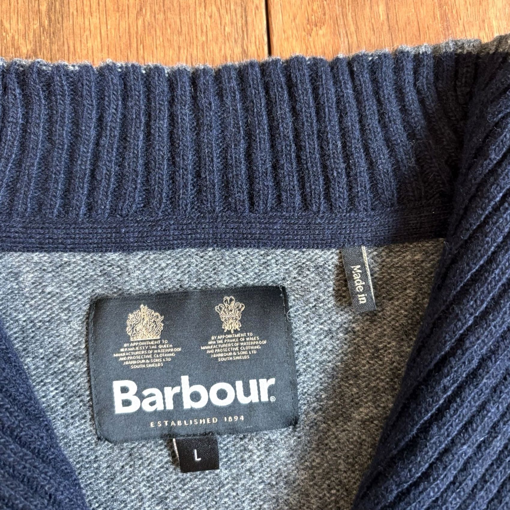 Barbour Barbour Nelson Essential 1/2 Zip Sweater Storm Grey 100% Wool sz L Mens Size US L / EU 52-54 / 3 - 6 Thumbnail