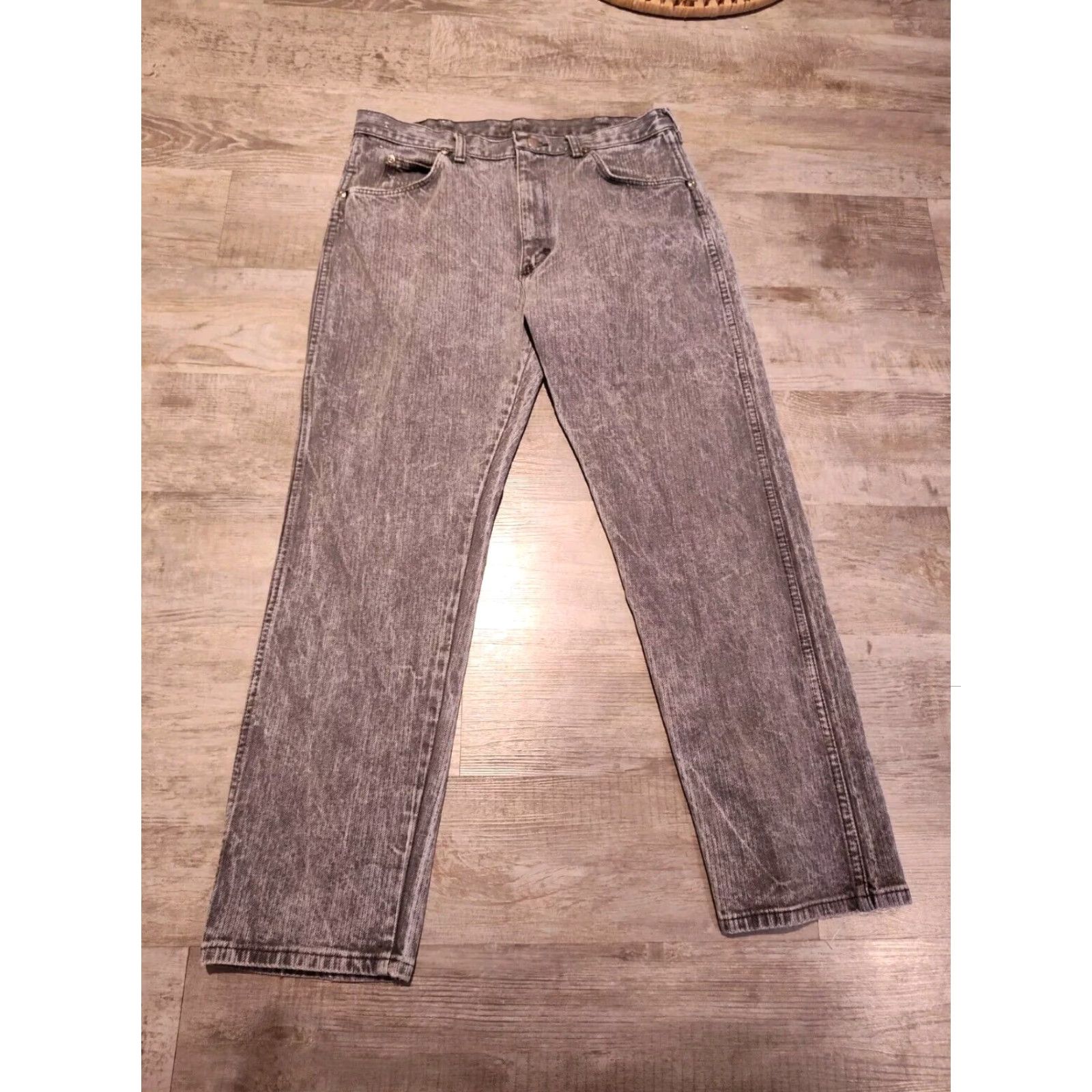 Wrangler VINTAGE Wrangler Jeans Men's 80s Acid Wash Striped Cords 34x29 Retro 80s Biker Cowboy Rock American Made Size US 34 / EU 50 - 7 Thumbnail