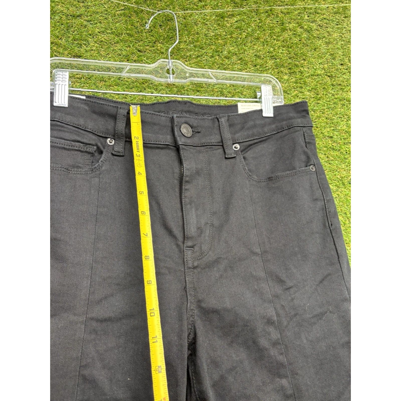 American Eagle Outfitters VINTAGE American Eagle Outfitters Jeans Womens 12 High Rise Skinny Kick Flare Black Denim NWT Size 34" / US 12 / IT 48 - 6 Thumbnail