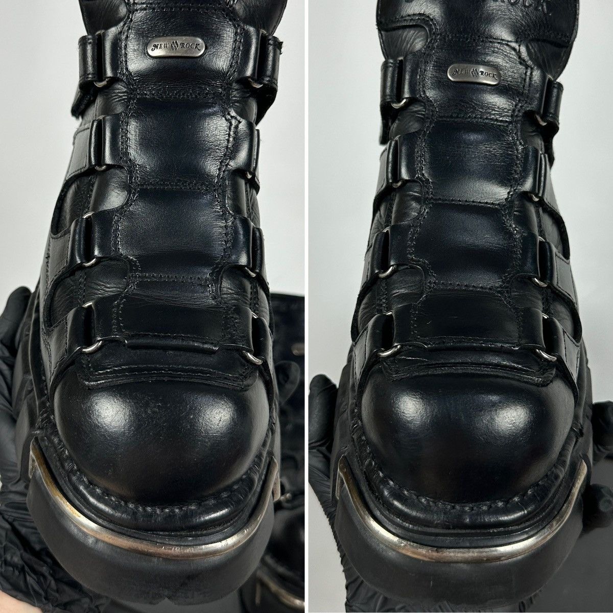 New Rock Vintage New Rock M.283 Terminator E-14 Black Leather Boots Size US 9 / EU 42 - 22 Thumbnail