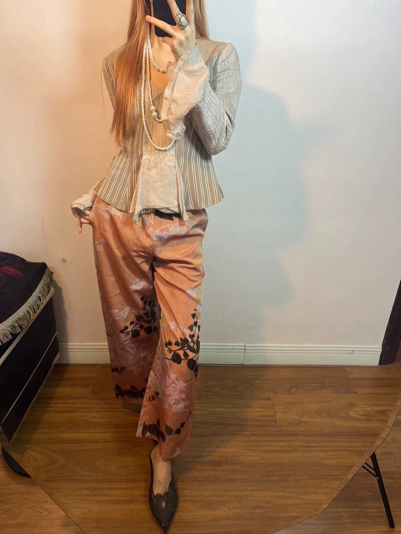 Kenzo KENZO Extremely beautiful orange wide leg trousers Size 25" / US 0 / IT 36 - 6 Thumbnail