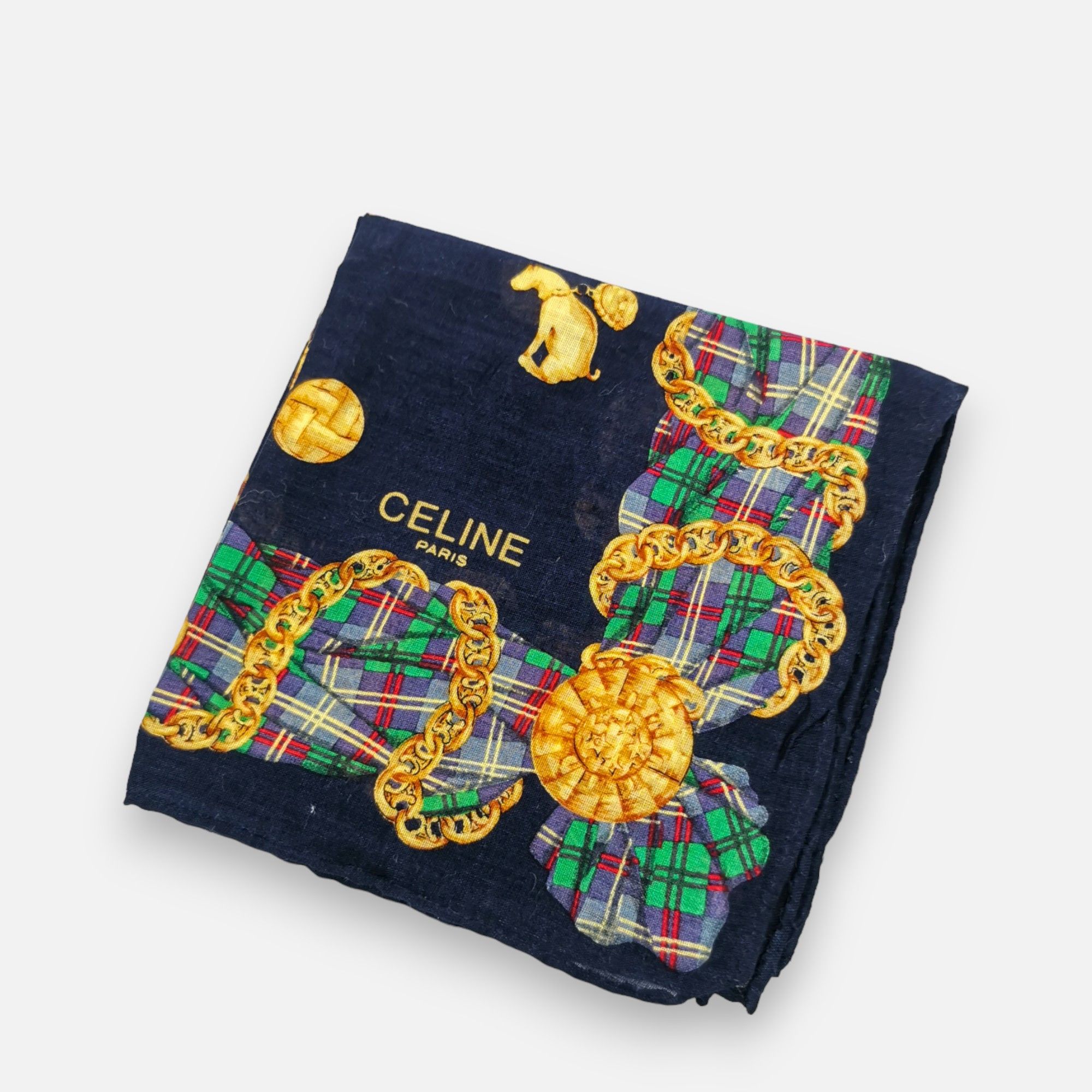 Celine Vintage CELINE Handkerchief Pocket Square Bandana Size ONE SIZE - 2 Thumbnail