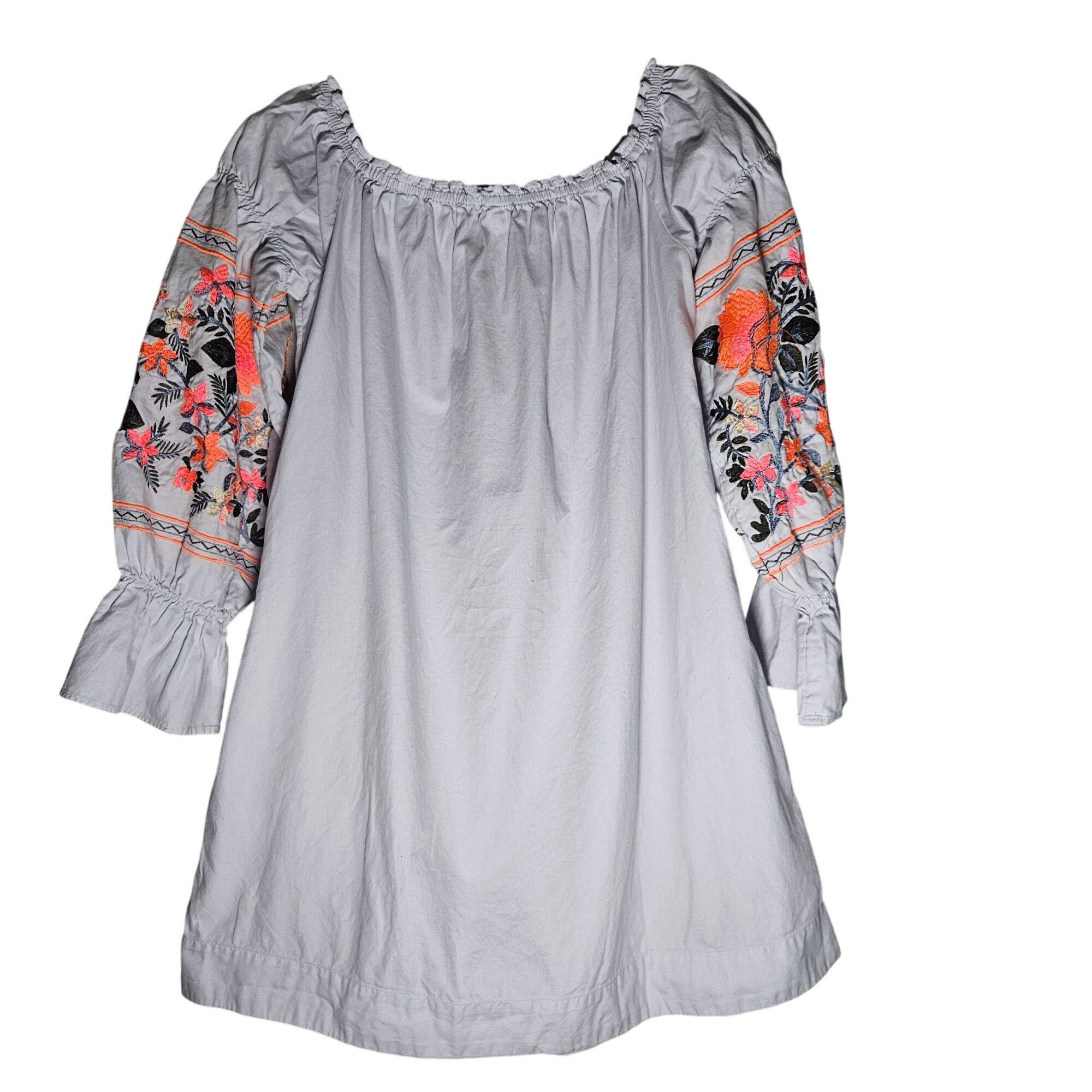 Free People Free People Fleur Du Jour Dress White Floral Embroidery M – Size M / US 6-8 / IT 42-44 - 3 Thumbnail
