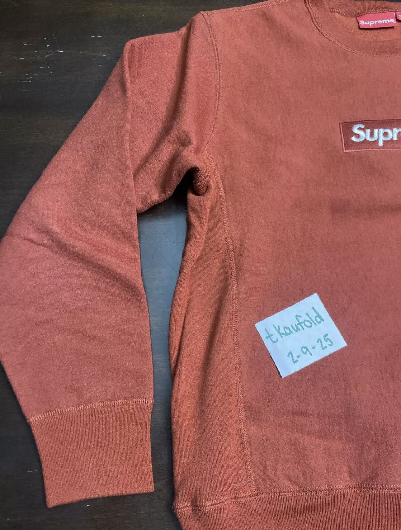 Supreme Supreme Box Logo Crewneck (FW18) Rust Size US M / EU 48-50 / 2 - 2 Thumbnail