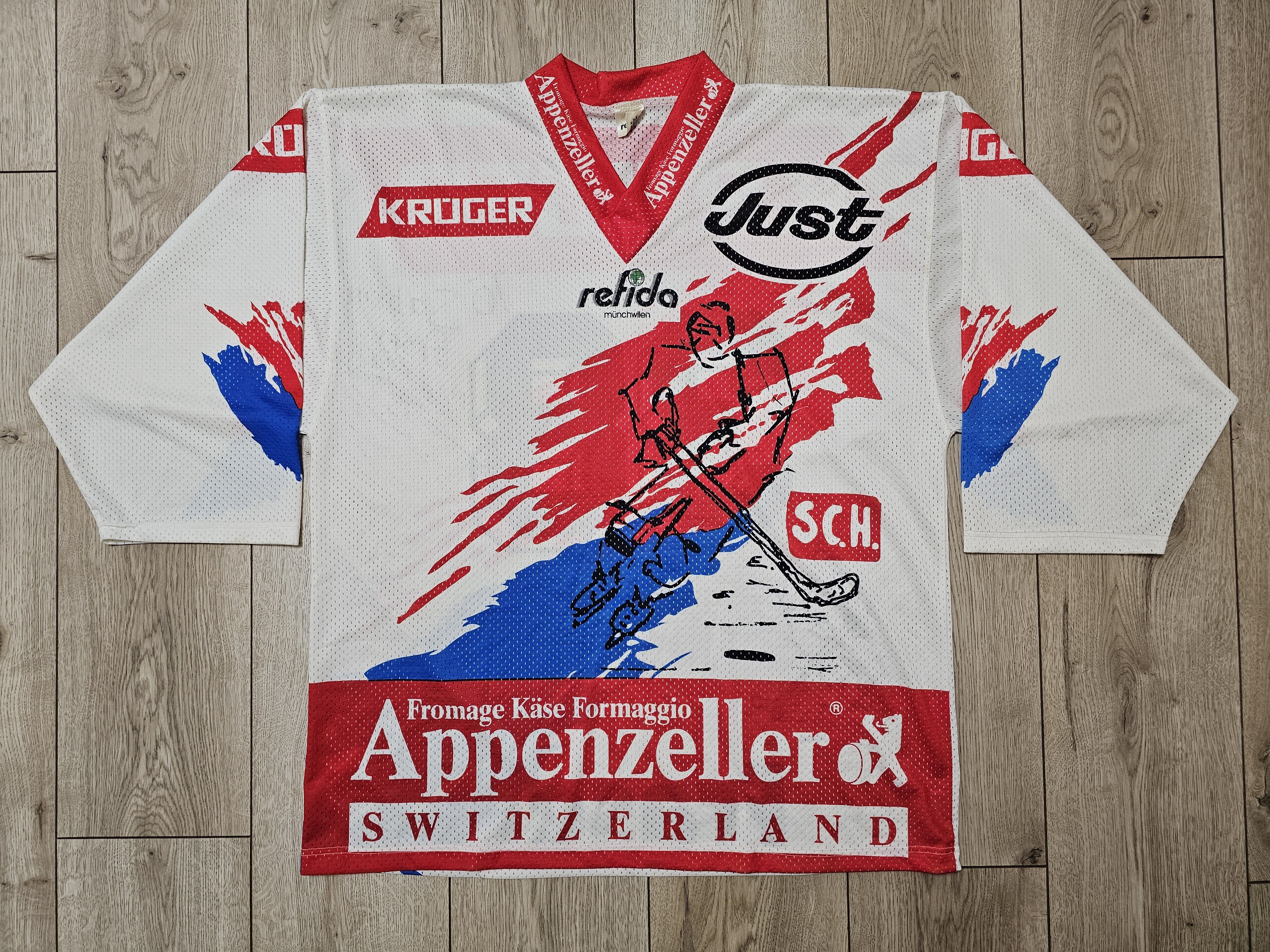 Vintage SC HERISAU 1997 HOCKEY JERSEY SIGNED BINET SWITZERLAND Size US L / EU 52-54 / 3 - 1 Thumbnail