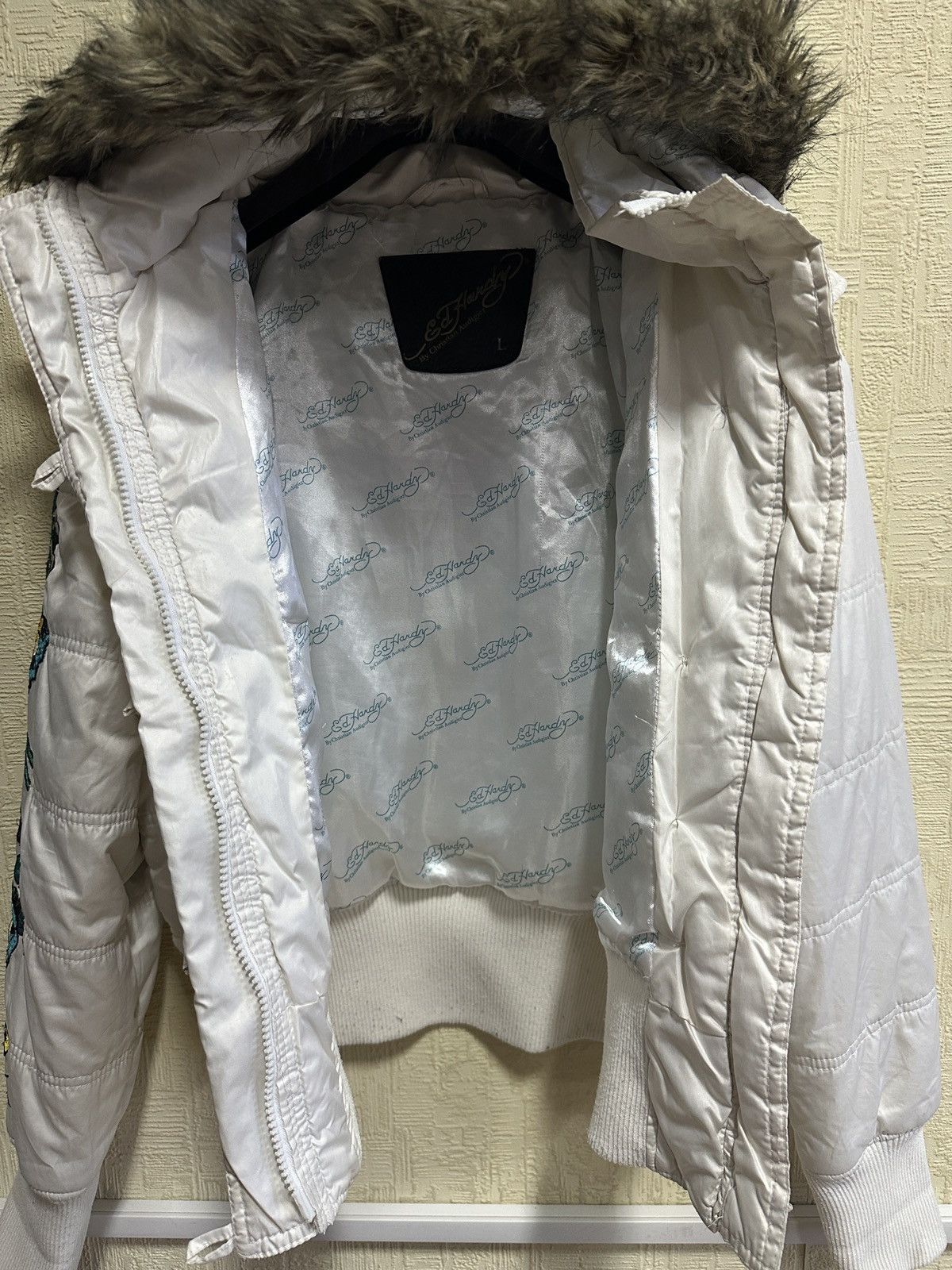 Ed Hardy Vintage Ed Hardy Christian Audigier Faux Fur Cropped Jacket Size L / US 10 / IT 46 - 19 Thumbnail