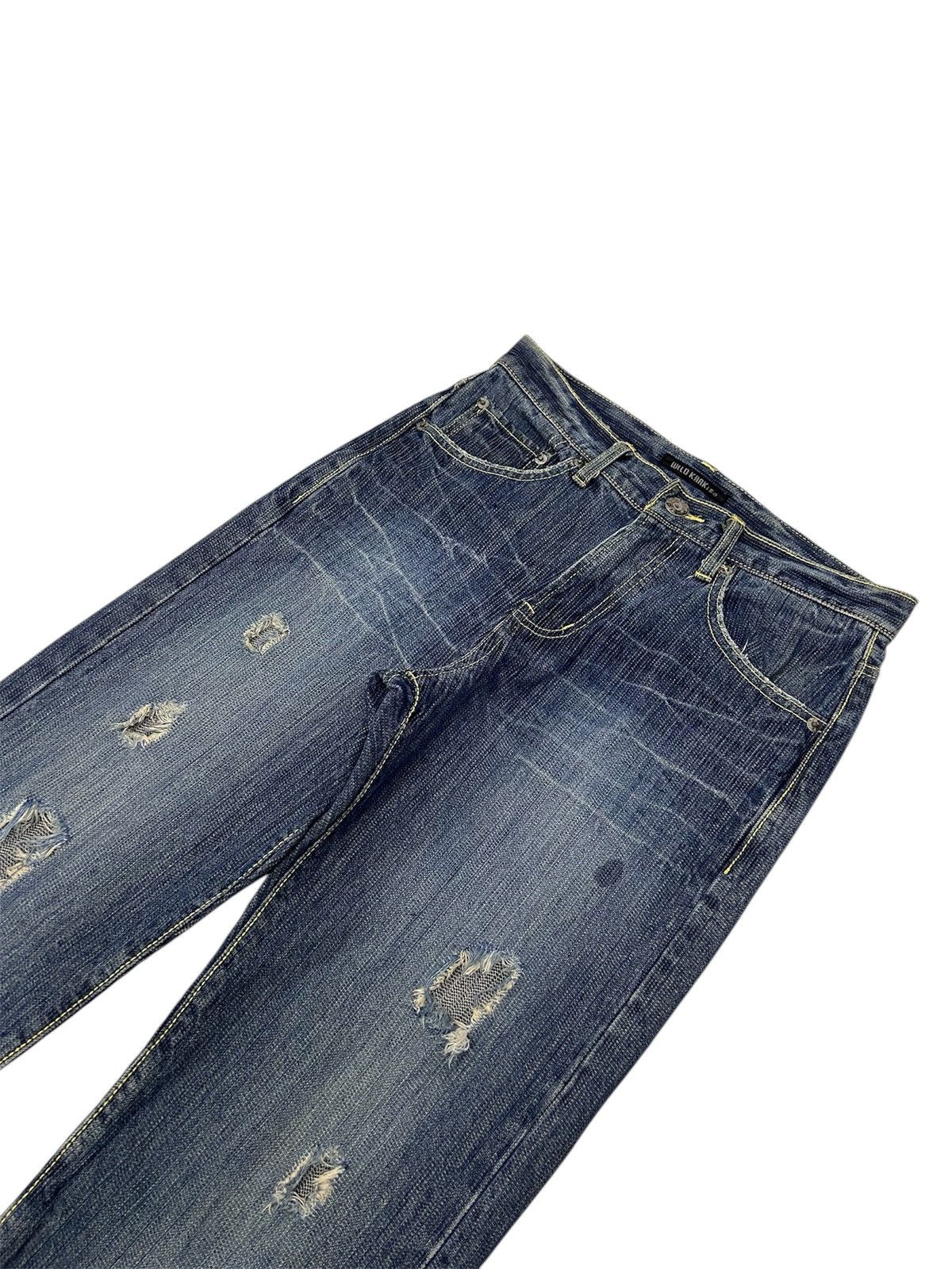Japanese Brand × Vintage Vintage Japanese Blue Wash Denim Distressed Regular Jeans Size US 29 - 3 Thumbnail