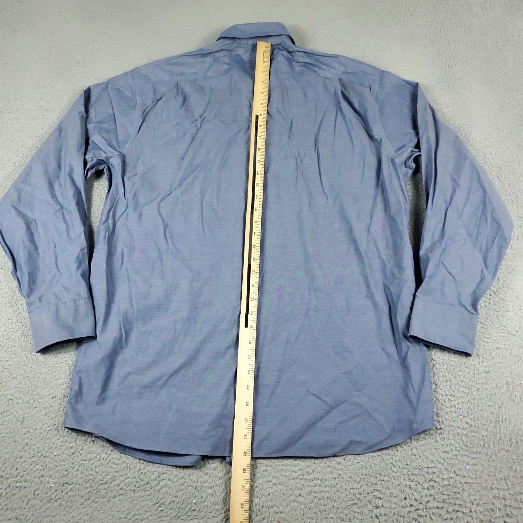 Tommy Hilfiger VINTAGE Tommy Hilfiger Dress Shirt Mens 16.5 Blue Long Sleeve Button-Down Collared Regular Fit Cotton Size 42R - 3 Thumbnail