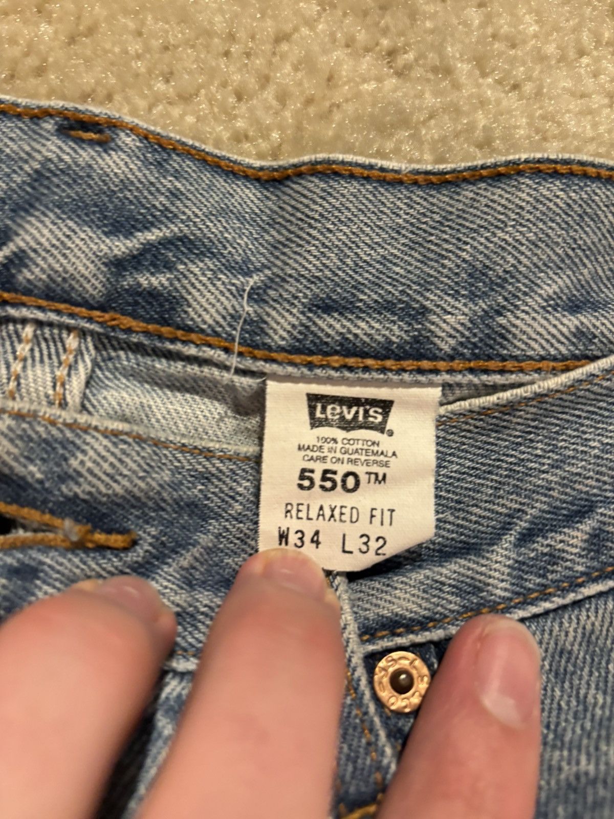 Levi's × Vintage Vintage Levi’s 550 Patchwork 34x32 Size US 34 / EU 50 - 3 Thumbnail