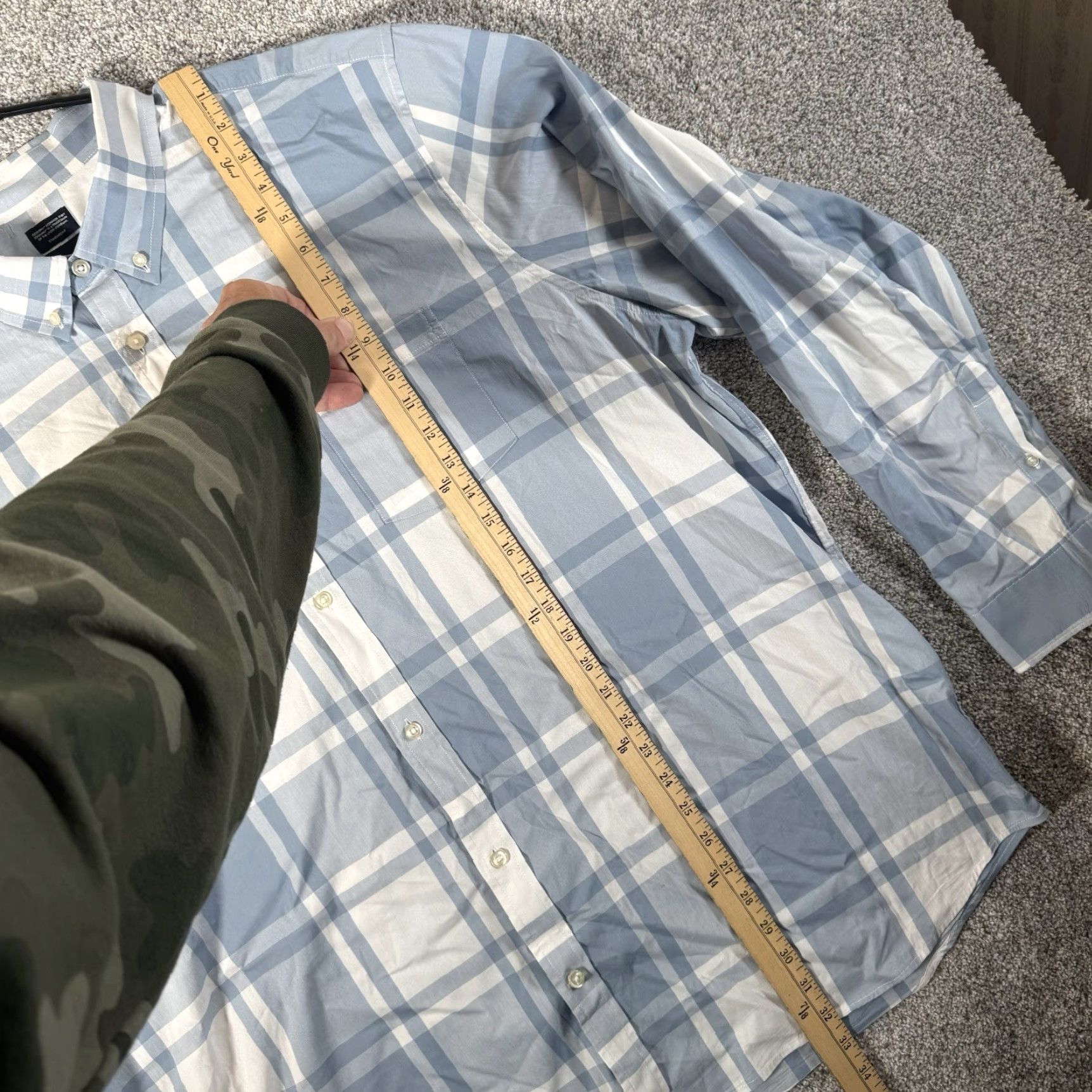 Gap GAP Shirt Plaid Coolmax XXL Button-Up Button-Down Collared Casual Business Preppy Classic Comfort Performance Men Regular Blues Size US XXL / EU 58 / 5 - 2 Thumbnail