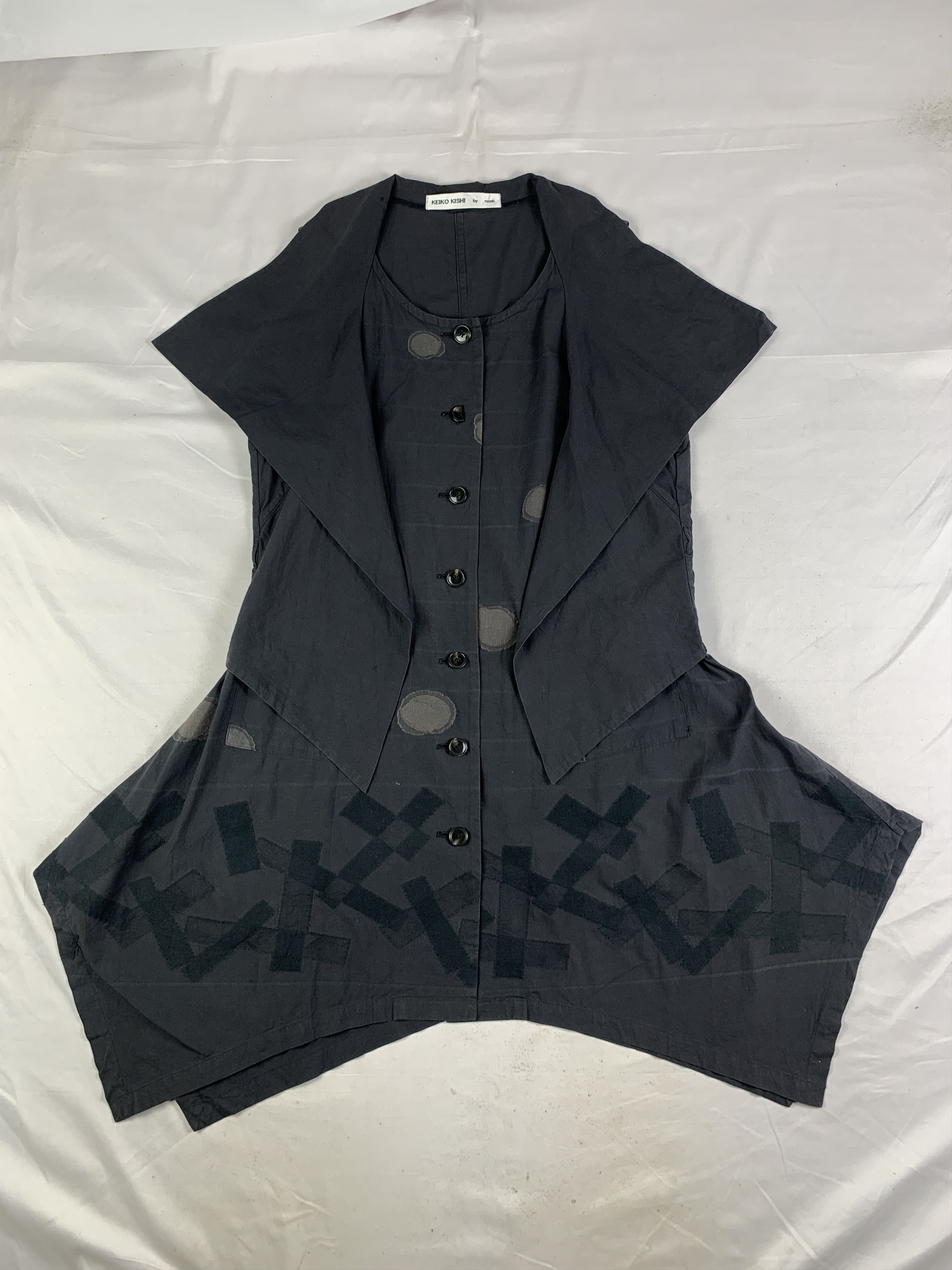 Japanese Brand KEIKO KISHI by nosh Black Wrapped Dressy Shirt (M) Size M / US 6-8 / IT 42-44 - 1 Thumbnail