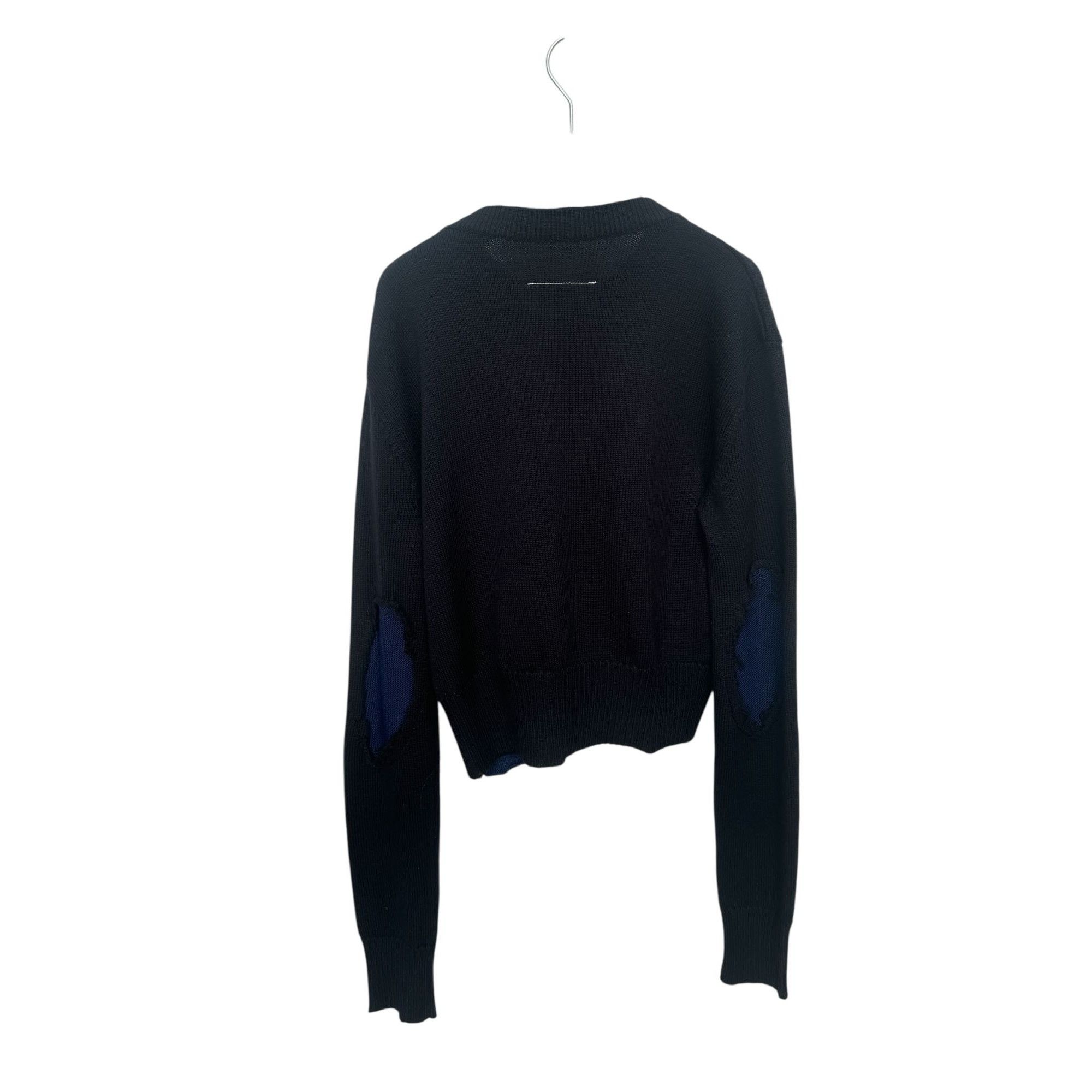 Maison Margiela Navy Wool Sweater with Distressed Detailing Size M / US 6-8 / IT 42-44 - 3 Thumbnail
