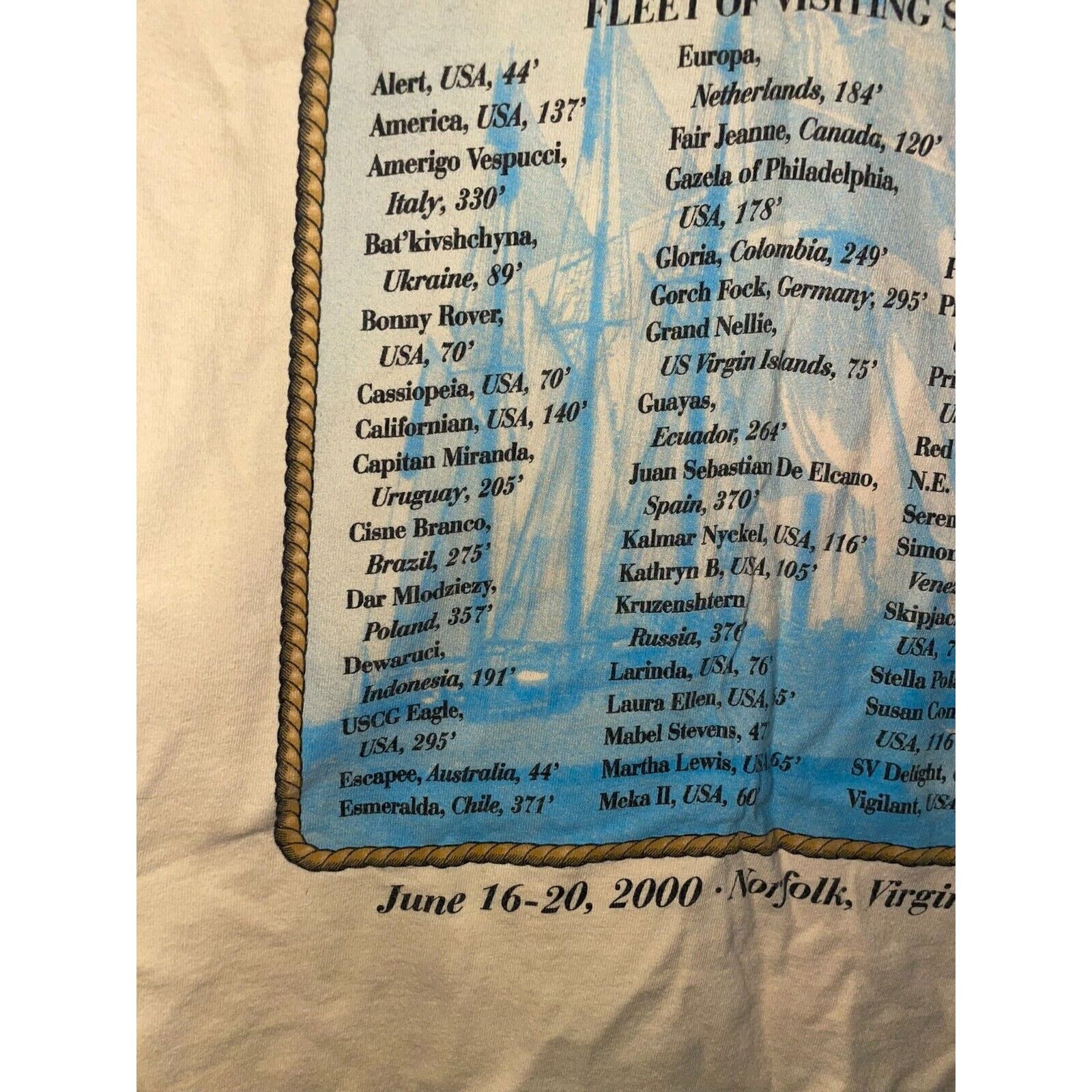 Hanes Vintage Sailing Shirt OP Sail Virginia Fleet Of Ships Ship L Size US L / EU 52-54 / 3 - 10 Thumbnail