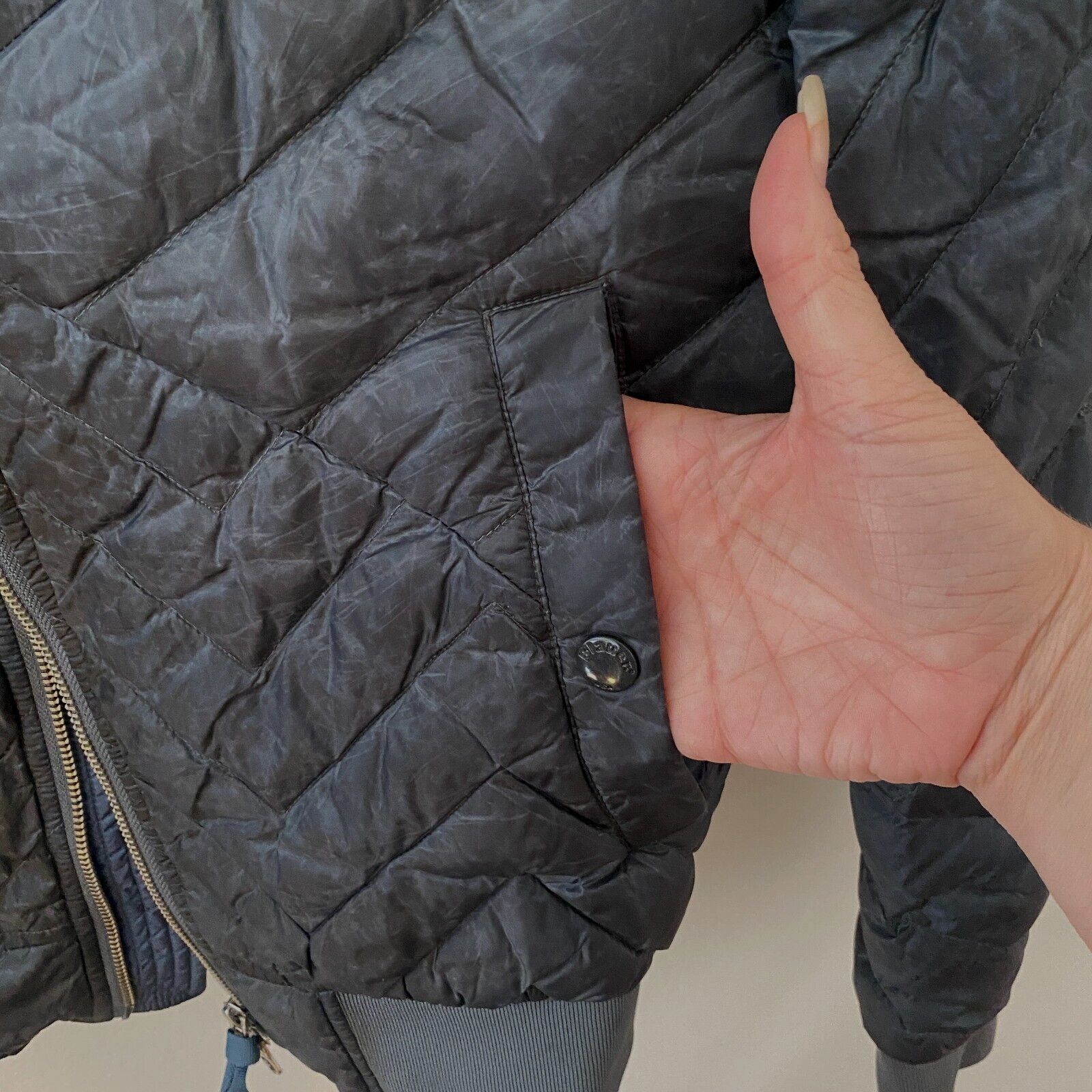Other Blauer Nylolite Blue Gray Quilted Down Bomber Jacket Coat M Size M / US 6-8 / IT 42-44 - 5 Thumbnail