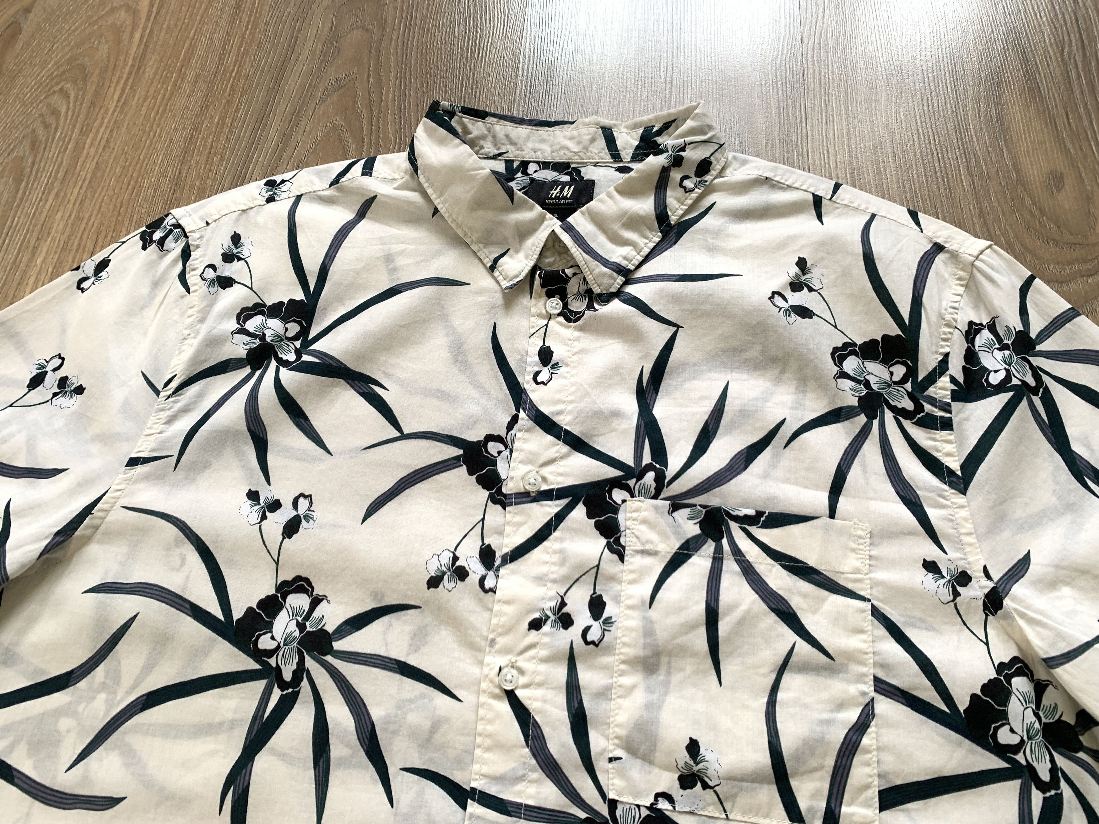 H&M H&M Mens Hawaiian Leaf Printed Button Shirt Size US XL / EU 56 / 4 - 4 Thumbnail