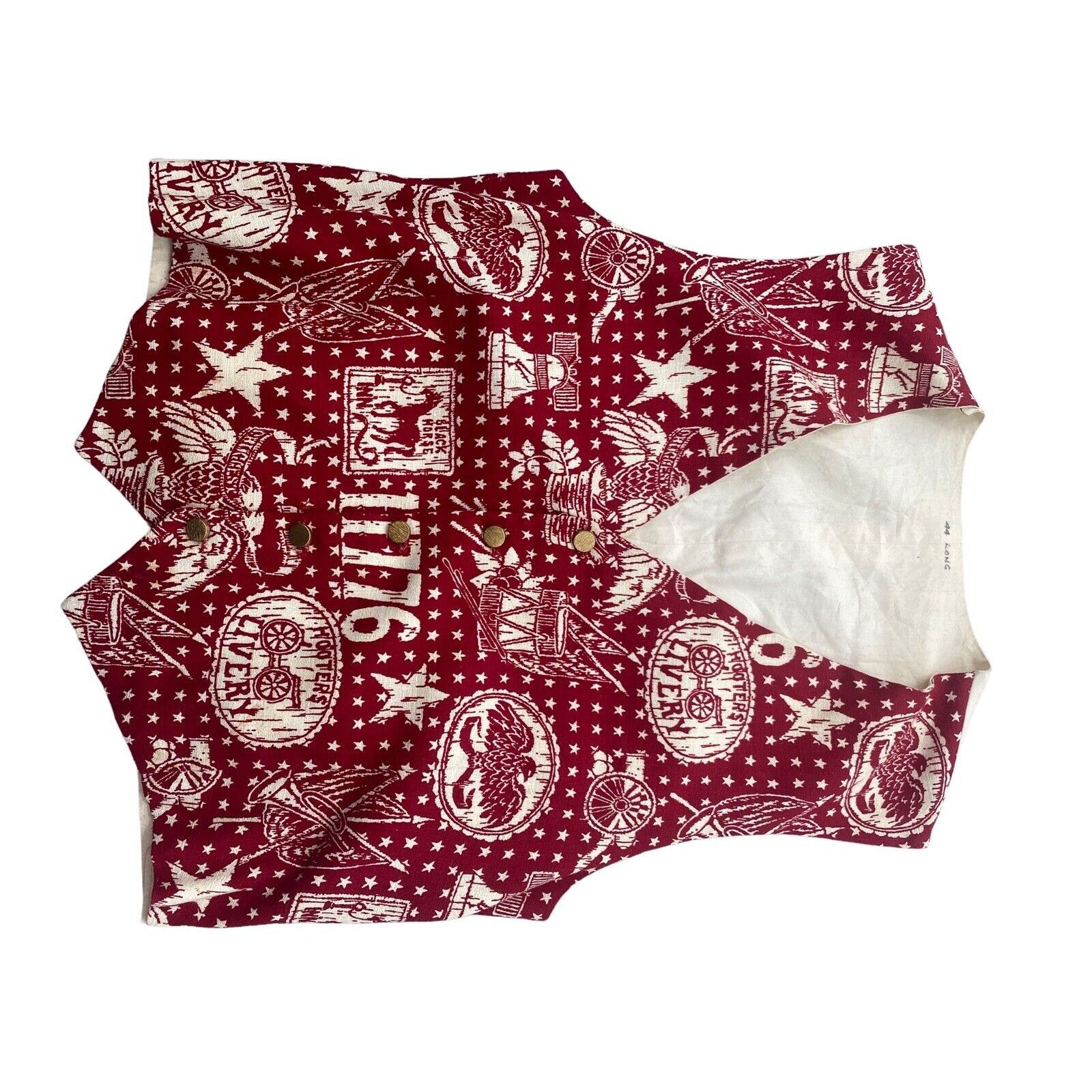 Other Unisex Vintage Red Cream Hooters Livery UGLY CHRISTMAS Vest Size US L / EU 52-54 / 3 - 11 Thumbnail