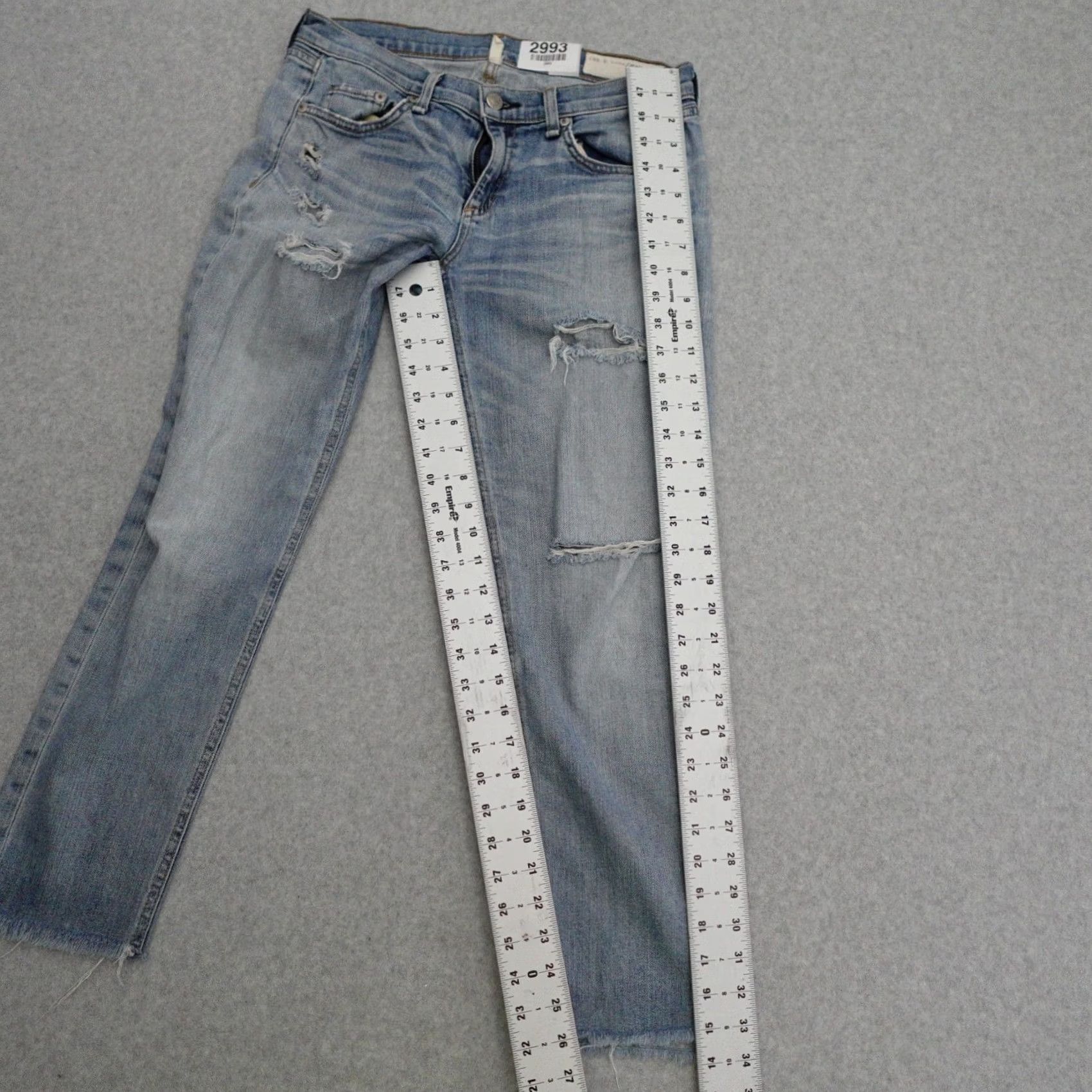 Rag & Bone rag & bone Jeans Womens 26 in Blue The Dre Boyfriend Trousers Distressed 26x26 Size 26" / US 2 / IT 38 - 4 Thumbnail