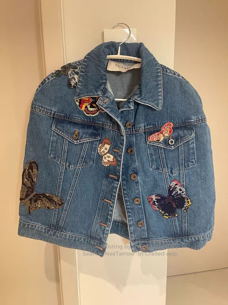 Valentino Valentino Butterfly embroidered denim jacket Size S / US 4 / IT 40 - 2 Thumbnail