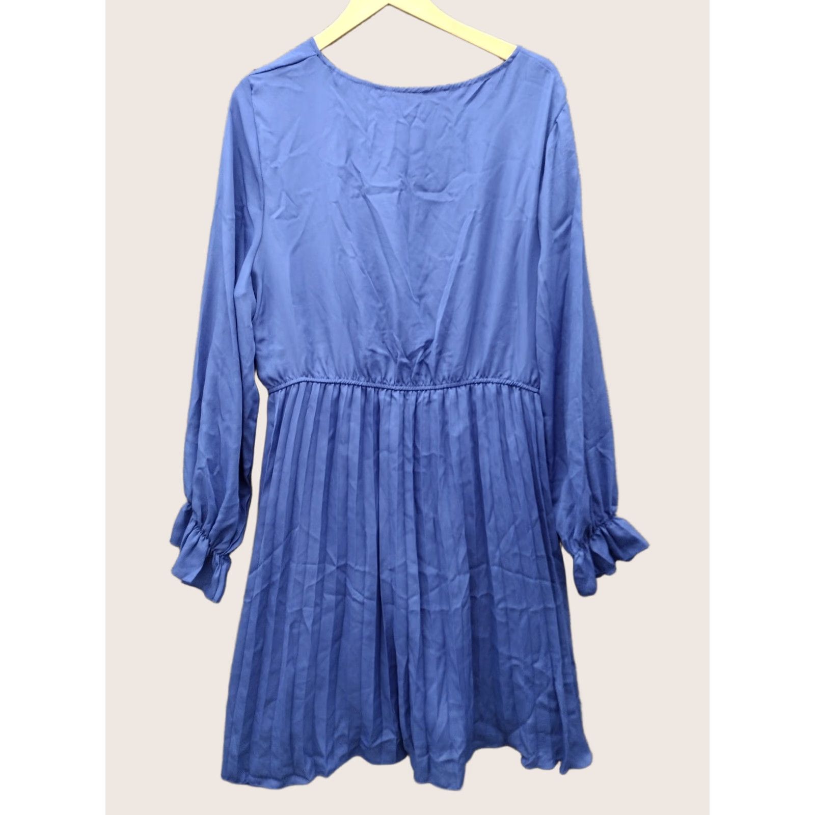 Vintage BBX Lephsnt Womens Navy Blue Casual V-Neck Pleated Bottom Wrap Dress 2XL Womens Navy Blue Casual V-Neck Wrap Dress 2XL Size 40" / US 18 - 1 Thumbnail